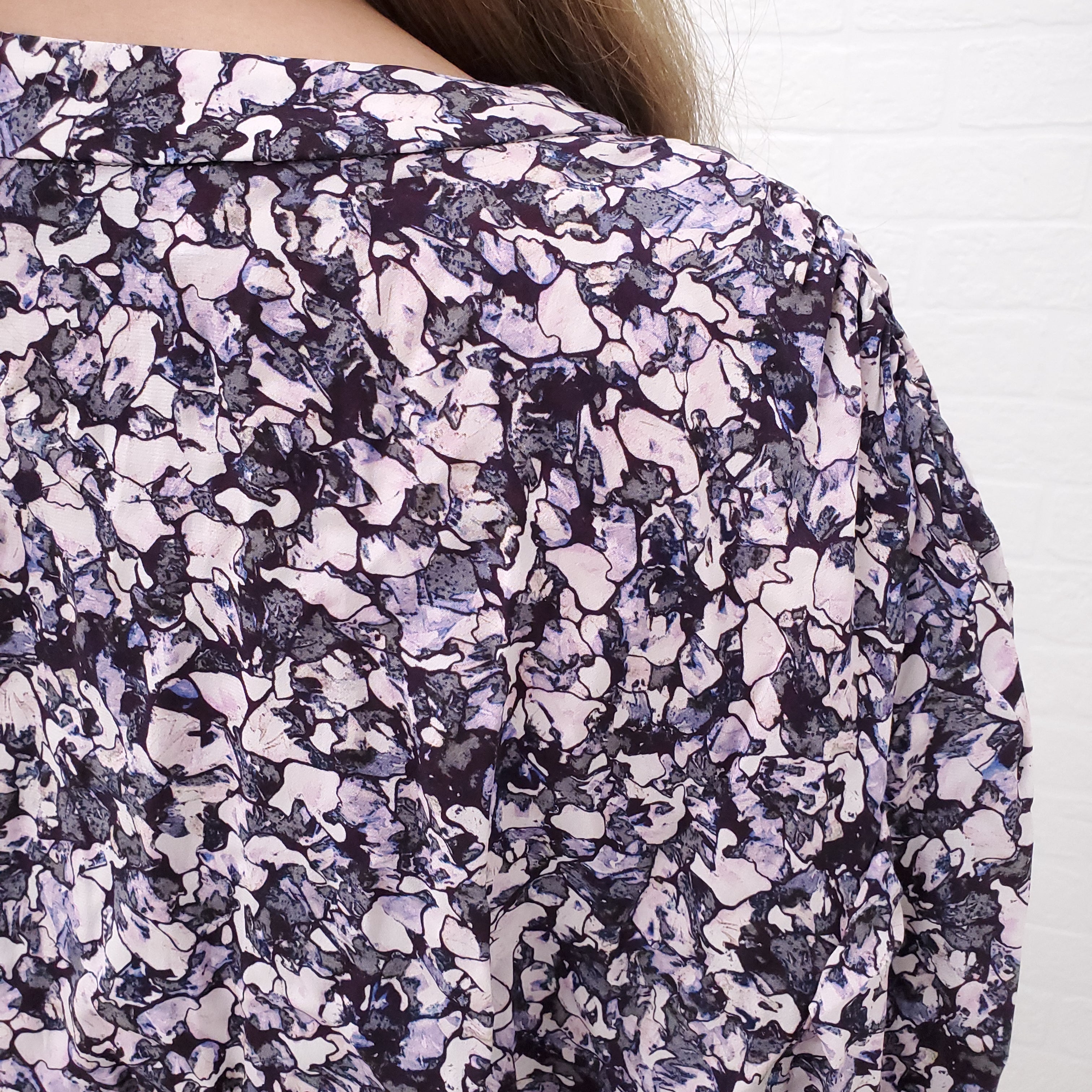 IRO PURPLE PATTERNED DRESS - SIZE 36