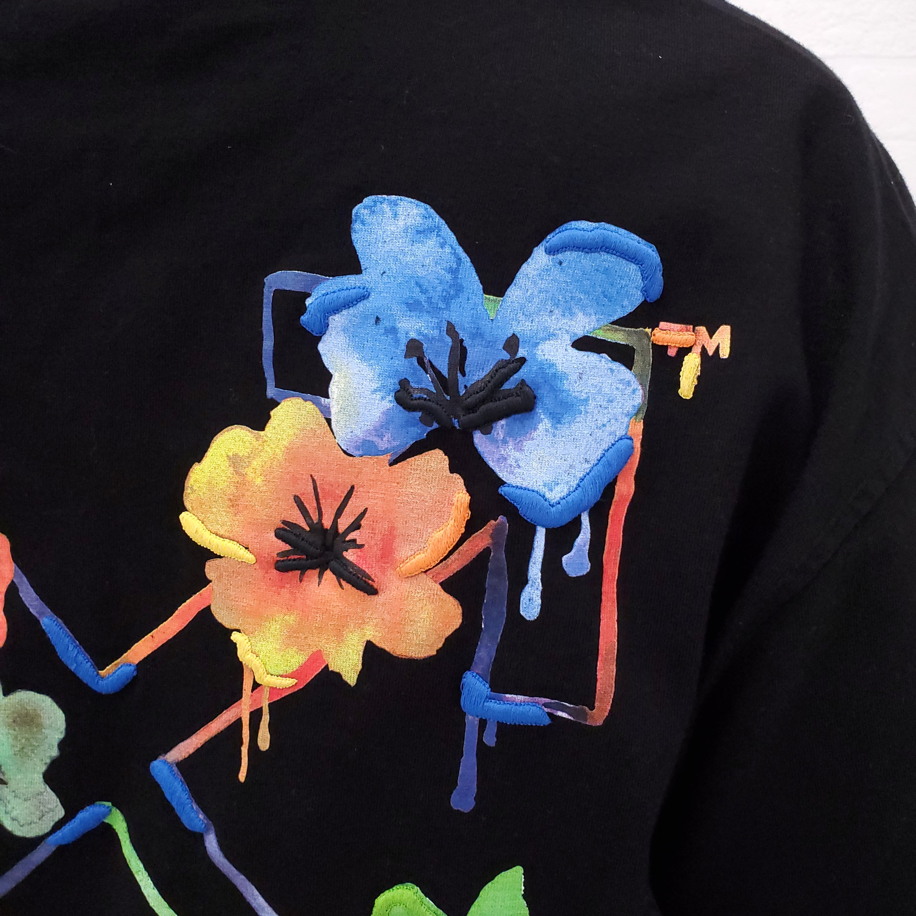 OFF-WHITE FLORAL LOGO T-SHIRT - SIZE M