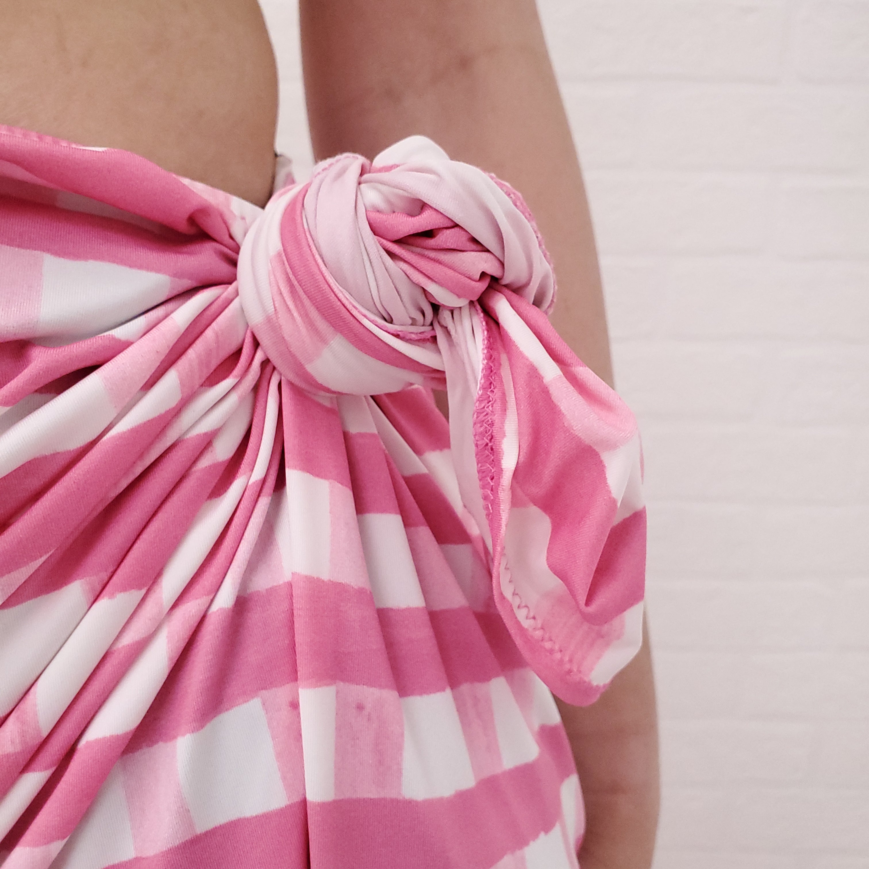 JACQUEMUS PINK CHECK COVER UP SKIRT - SIZE L