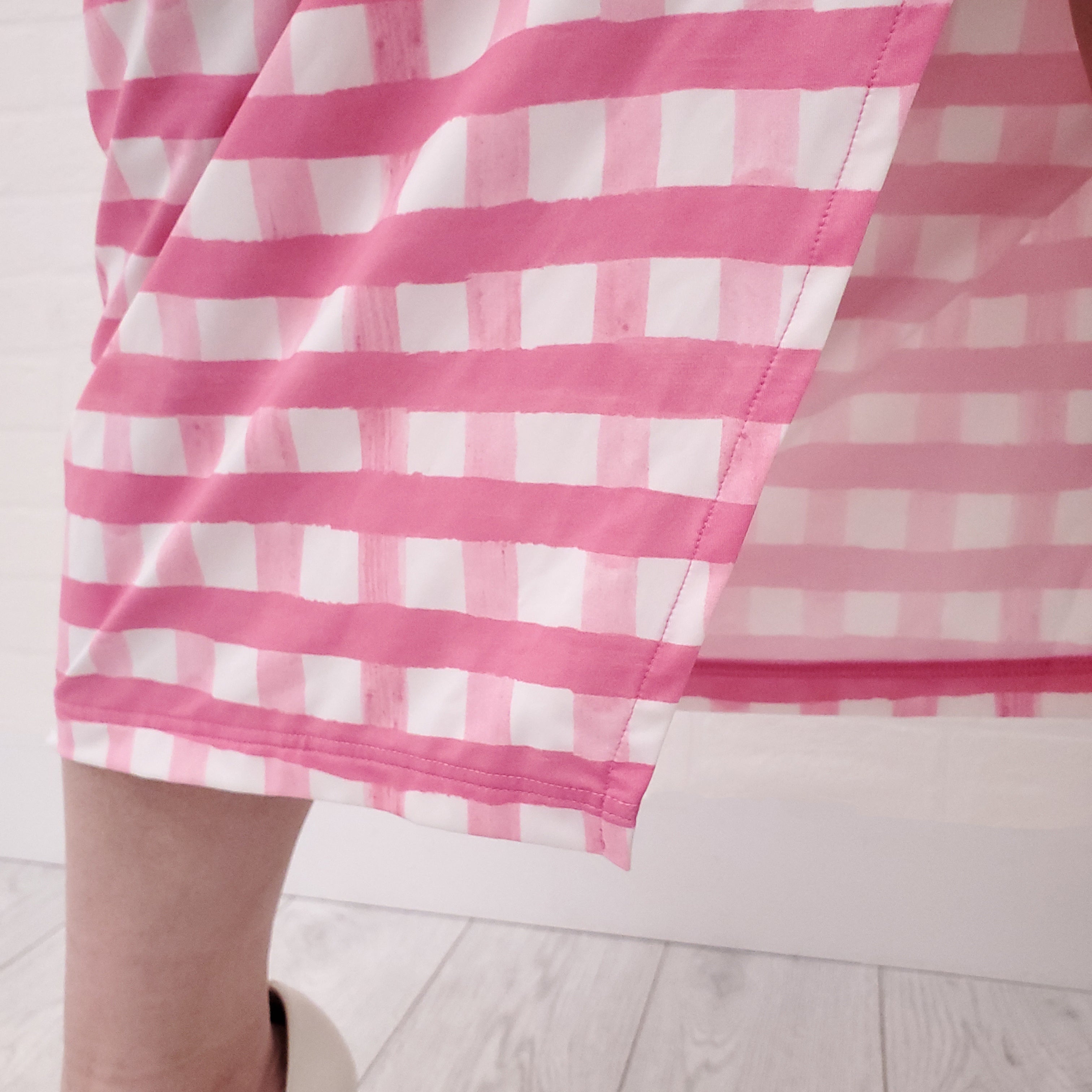 JACQUEMUS PINK CHECK COVER UP SKIRT - SIZE L