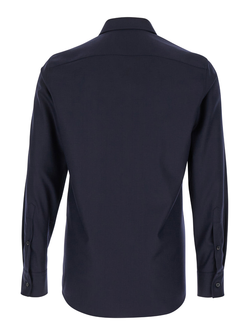 Valentino Men Blue Shirt With Classic Collar In Wool Blend Man