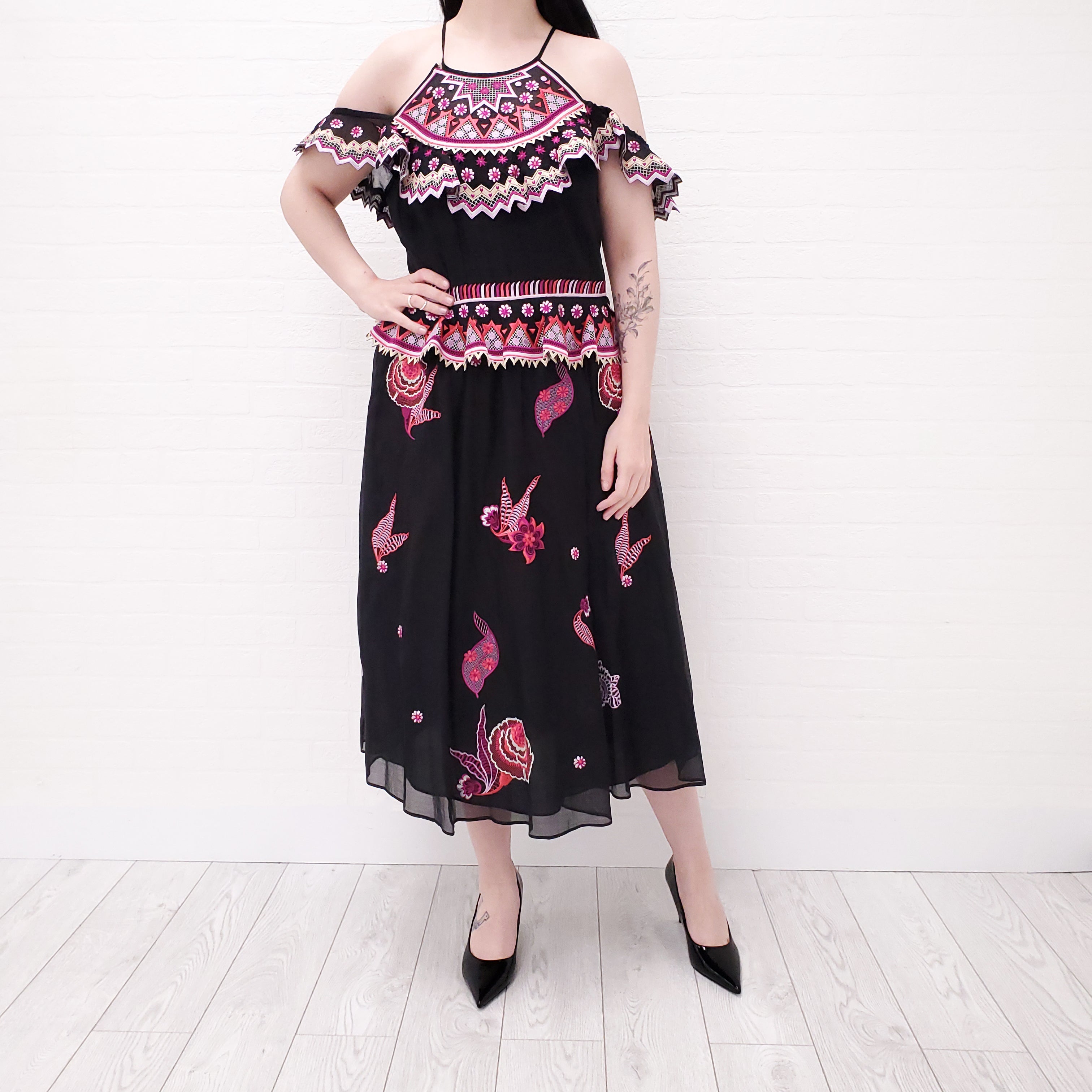 TEMPERLEY LONDON WILDFLOWER DRESS - SIZE 10