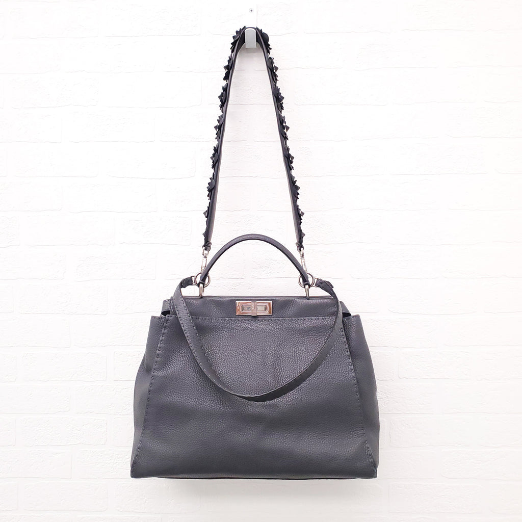 FENDI X LARGE PEEKABOO WITH FLORAL STRAP
