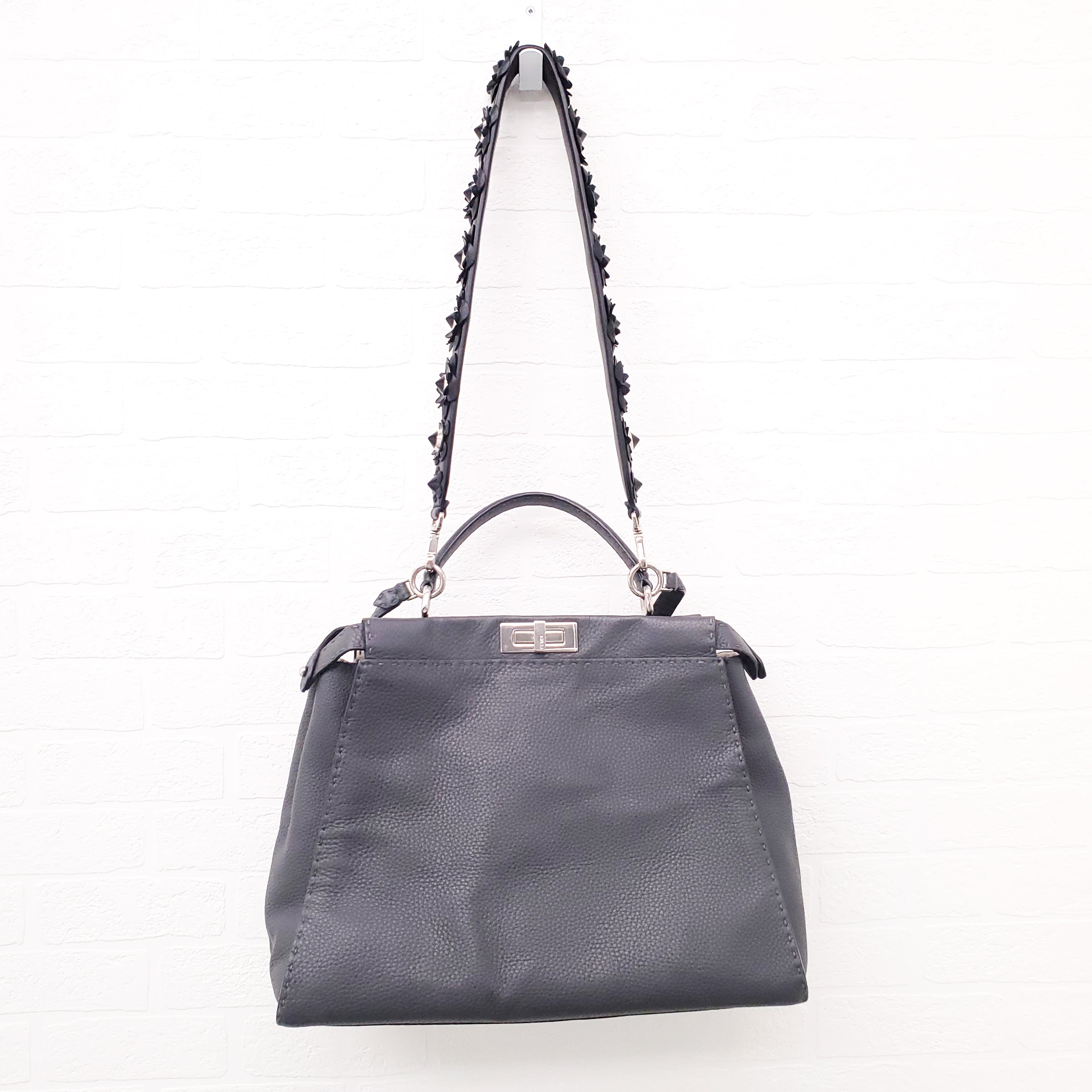 FENDI X LARGE PEEKABOO WITH FLORAL STRAP