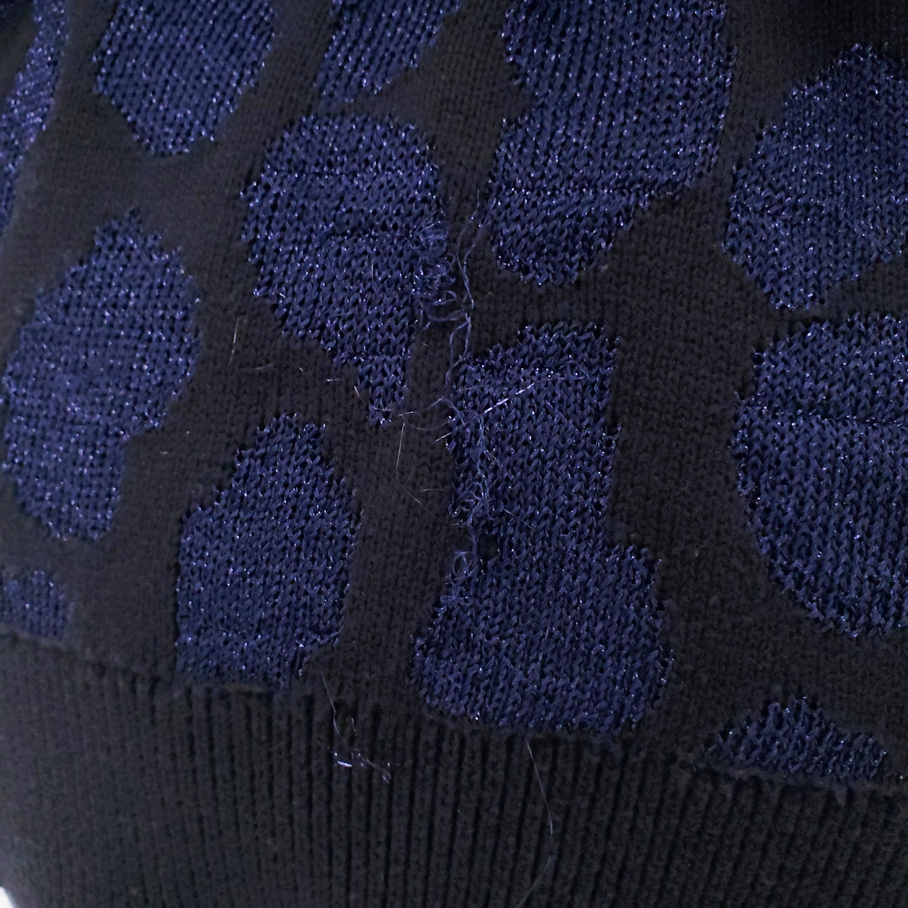 RTA BLACK AND NAVY LEOPARD WRAP CARDIGAN - SIZE M