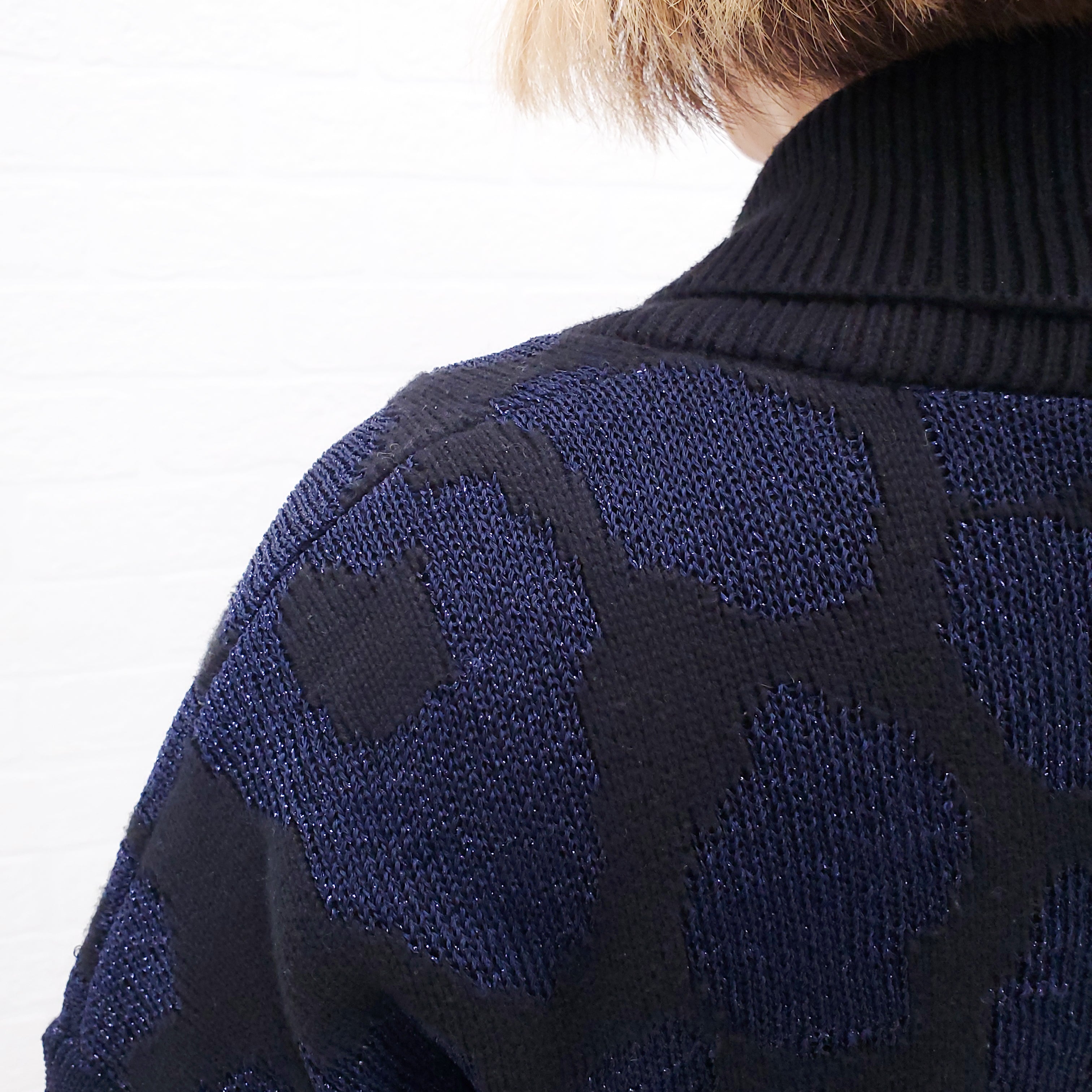 RTA BLACK AND NAVY LEOPARD WRAP CARDIGAN - SIZE M
