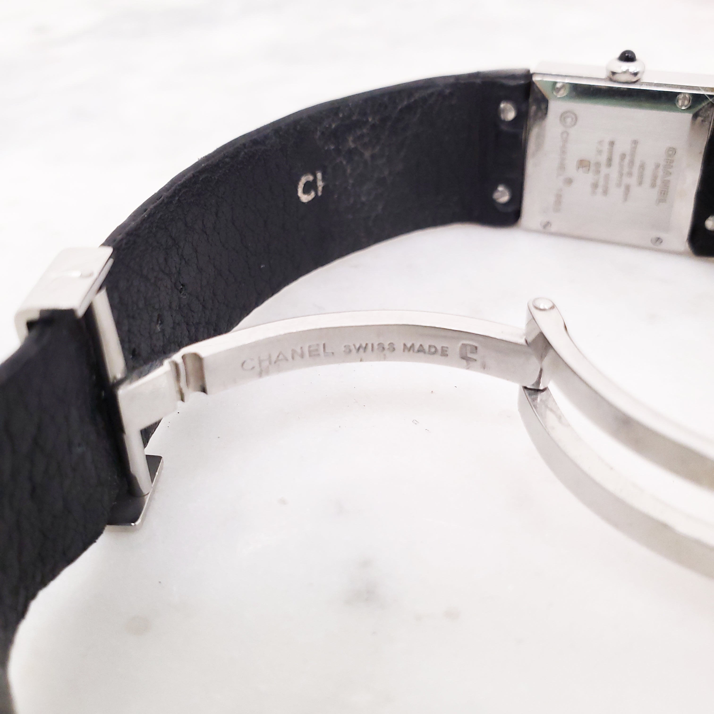 CHANEL DIAMOND WATCH WITH CROC BAND