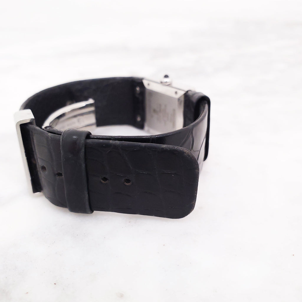 CHANEL DIAMOND WATCH WITH CROC BAND