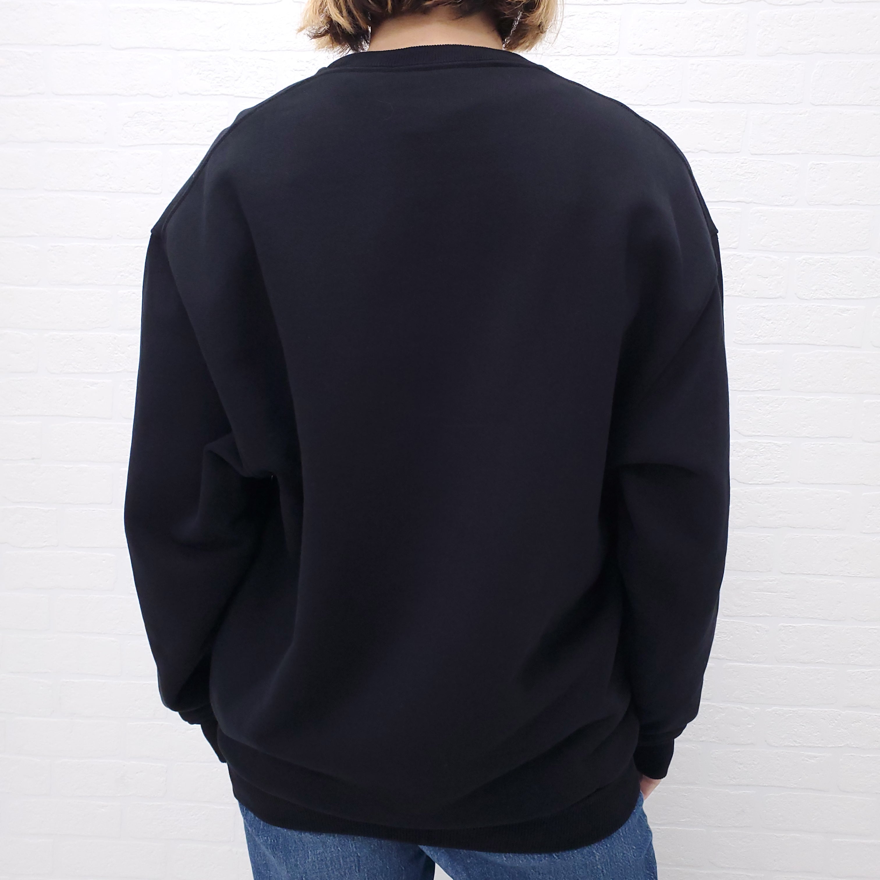 BALENCIAGA BLACK RAINBOW LOGO OVERSIZED SWEATSHIRT - SIZE XS
