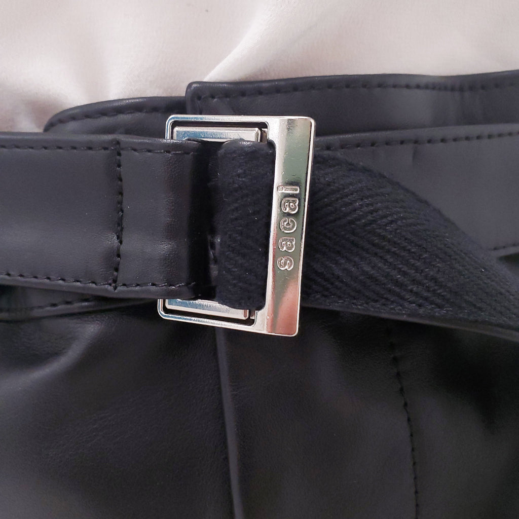 SACAI BLACK COWHIDE LEATHER PANTS WITH BELT - SIZE 4/XL