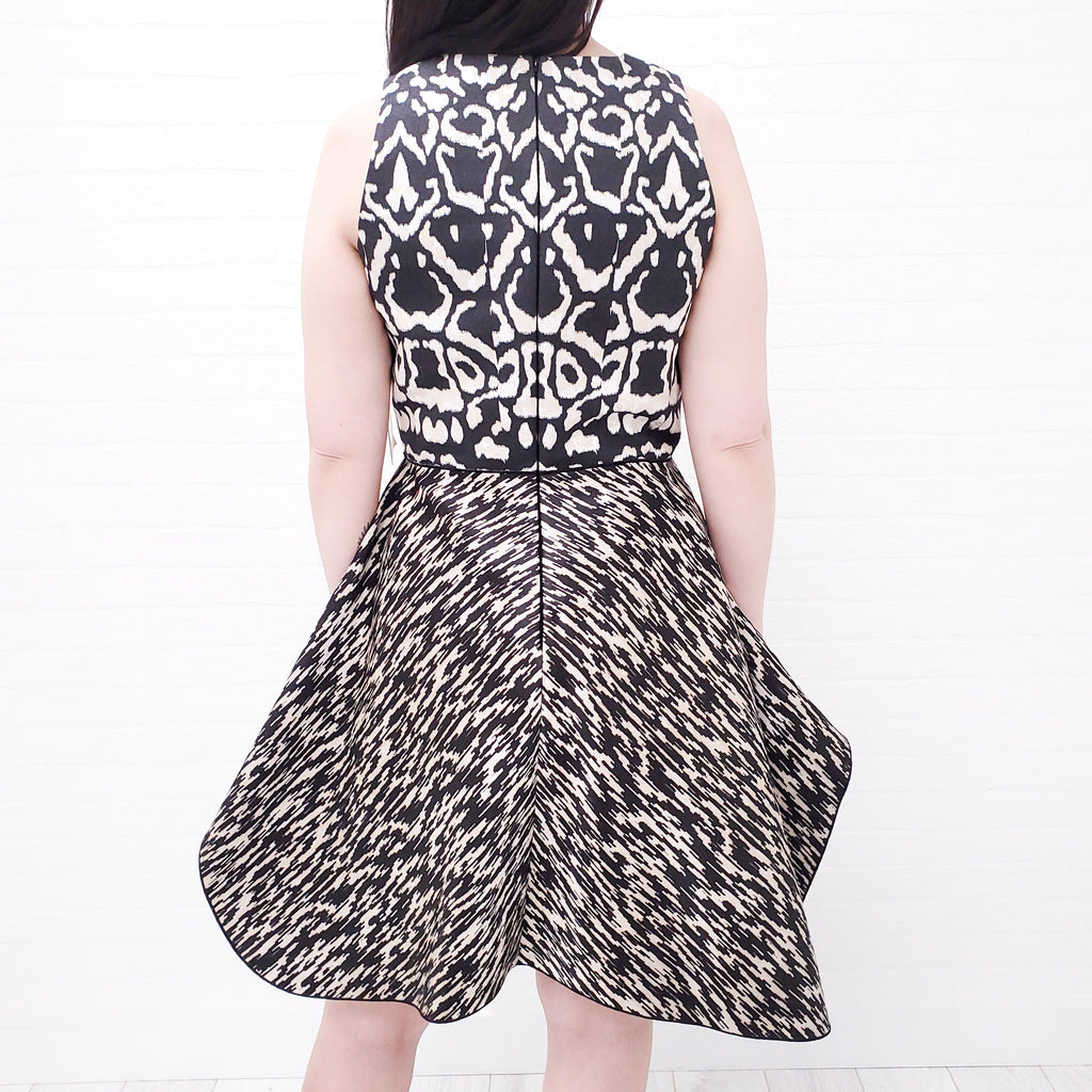 GIAMBATTISTA VALLI LEOPARD PATTERNED A-LINE DRESS - SIZE 44