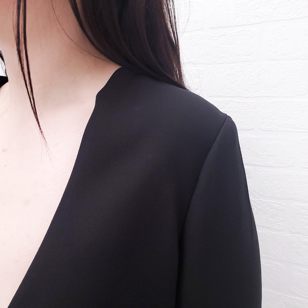 VALENTINO BLACK SCOOP NECK DRESS - SIZE 42