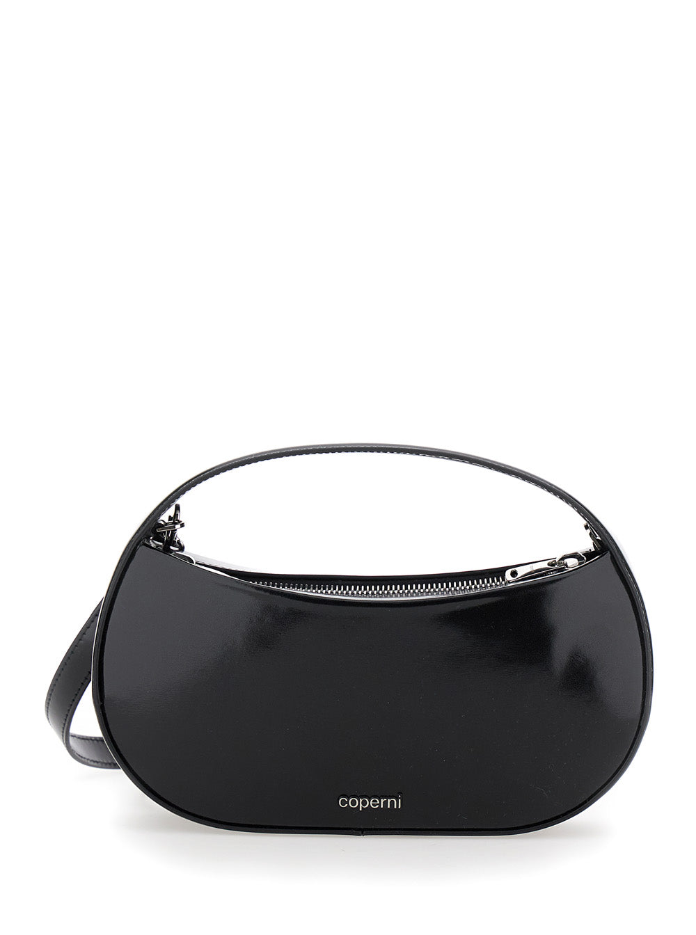 Coperni Women 'Sound Swipe Small' Black Handbag With Logo Detail In Leather Woman