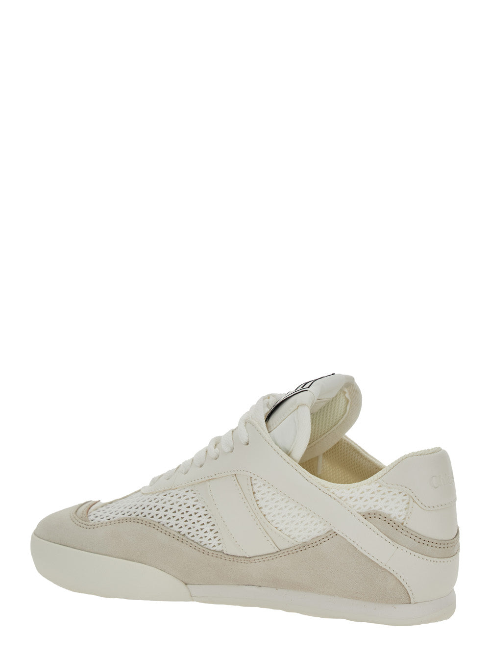 Chloé Women 'Kick' White Sneakers With Logo Patch On The Tongue And Logo Lettering On The Rear In Fabric And Suede Woman