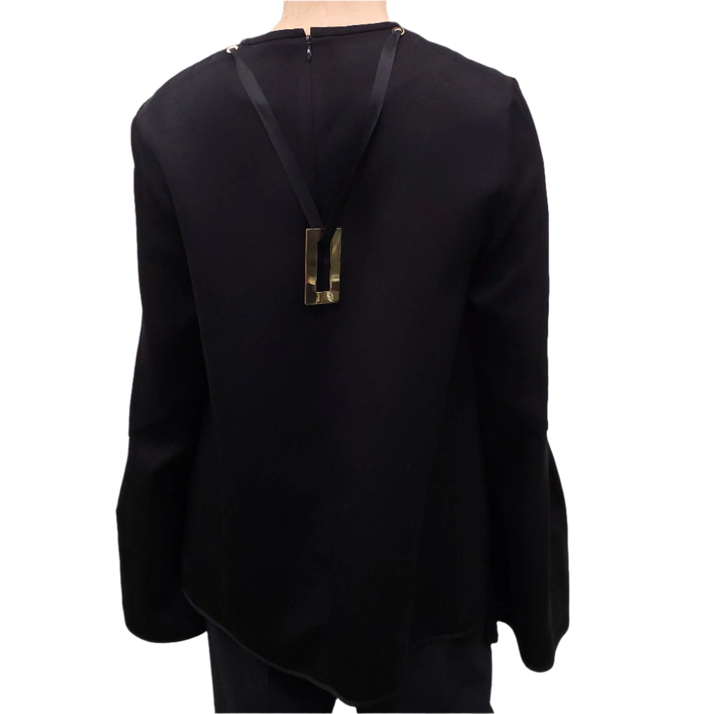 ELLERY BLOUSE WITH GOLD PLATED NECKLACE - SIZE 6