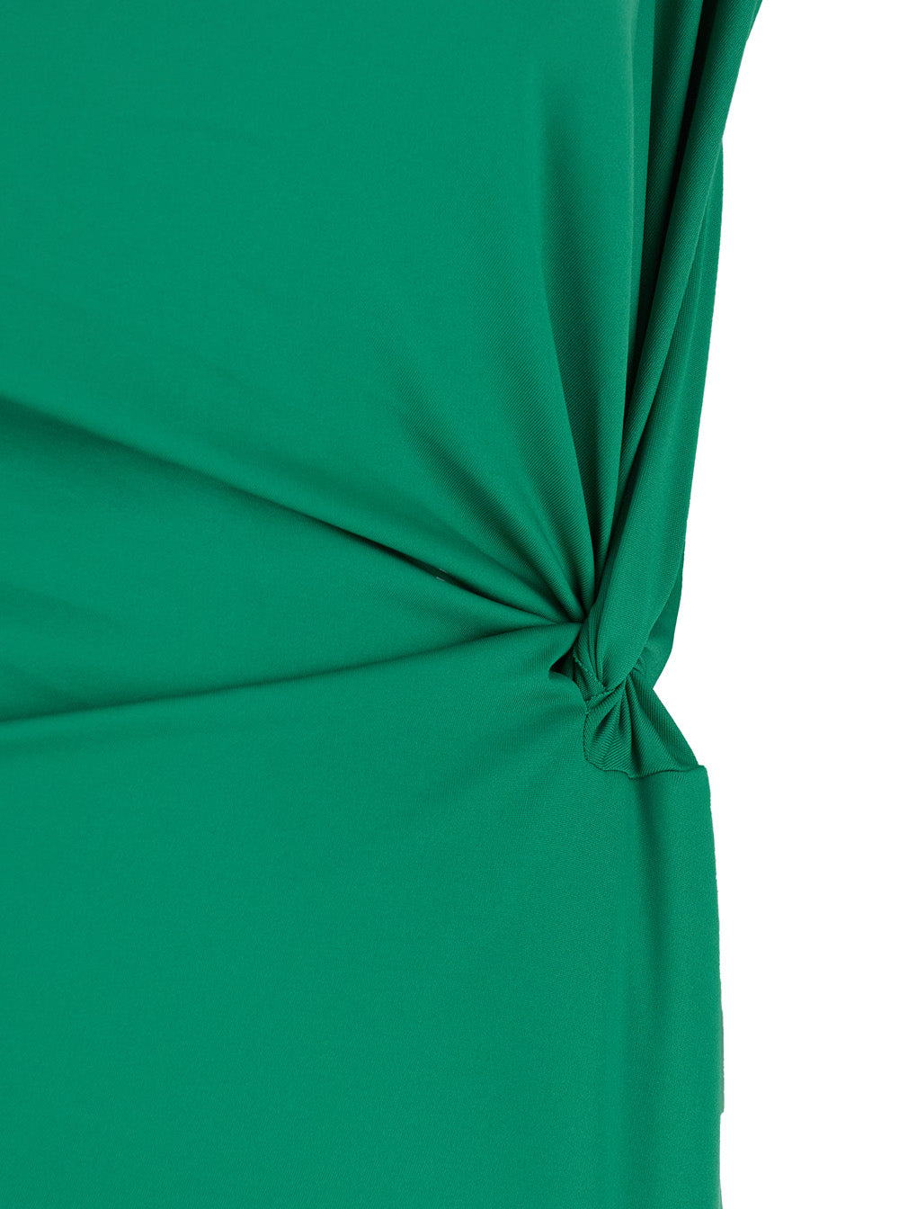 Victoria Beckham Women Green Long Dress With Pleated Details In Tech Fabric Woman