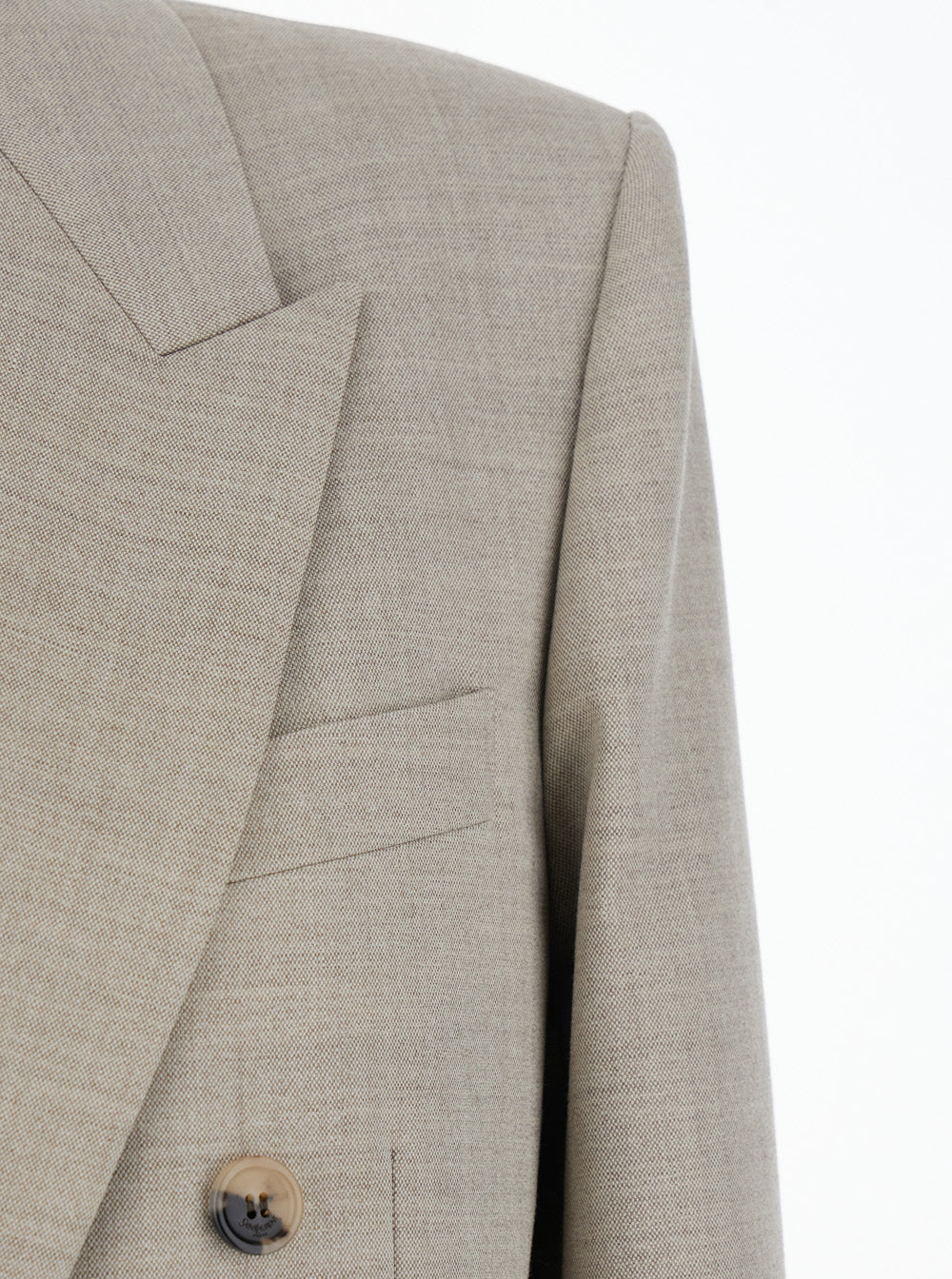 Saint Laurent Women Grey Double-Breasted Jacket With Peak Revers In Wool Woman