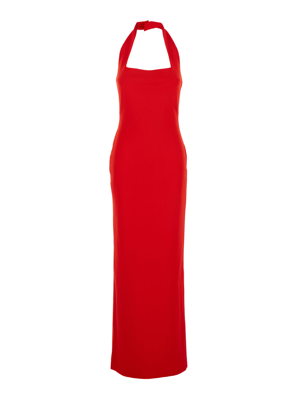 Solace London Women 'Ilona' Red Long Dress With Square Neckline In Twill Woman