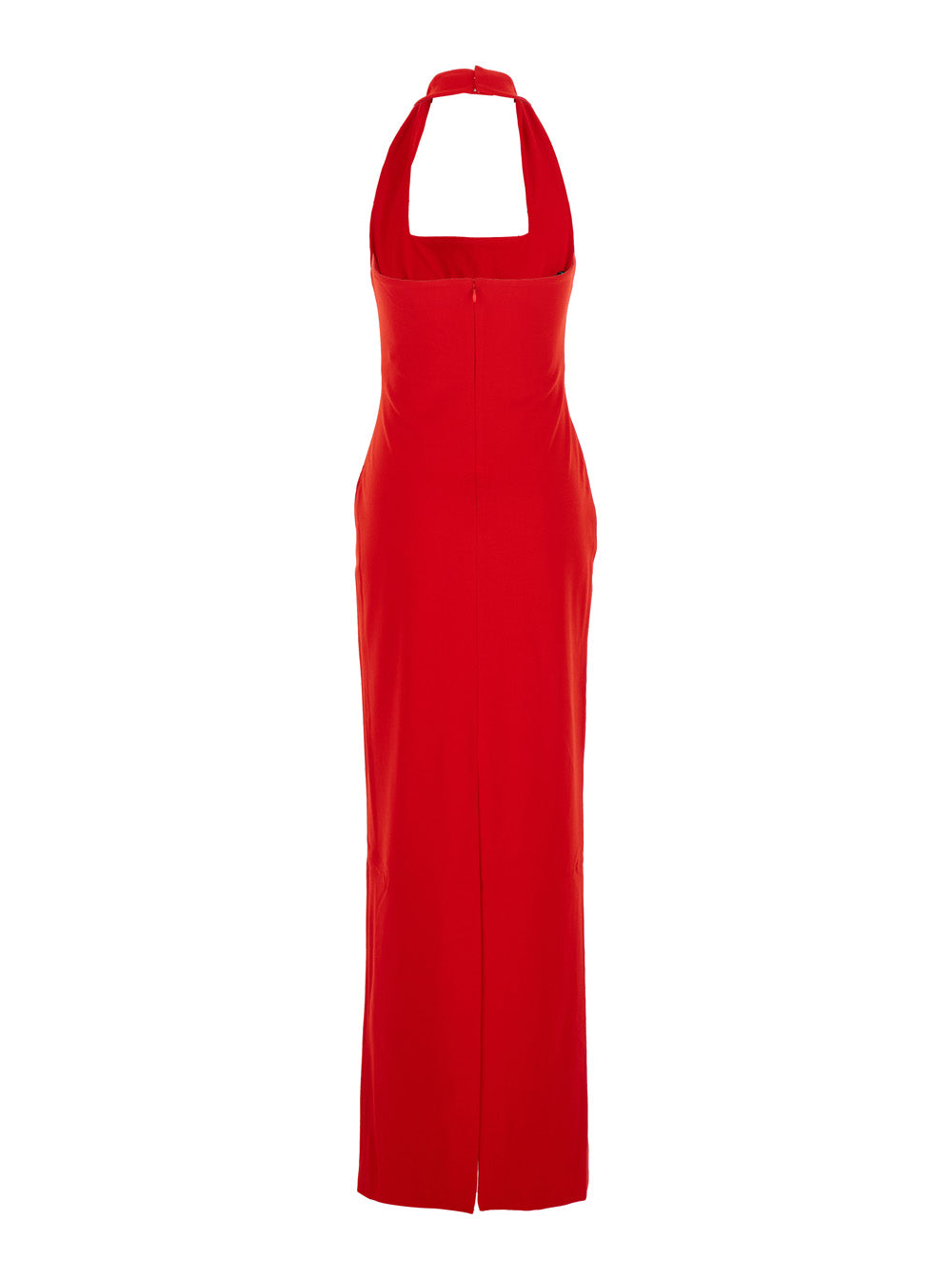 Solace London Women 'Ilona' Red Long Dress With Square Neckline In Twill Woman