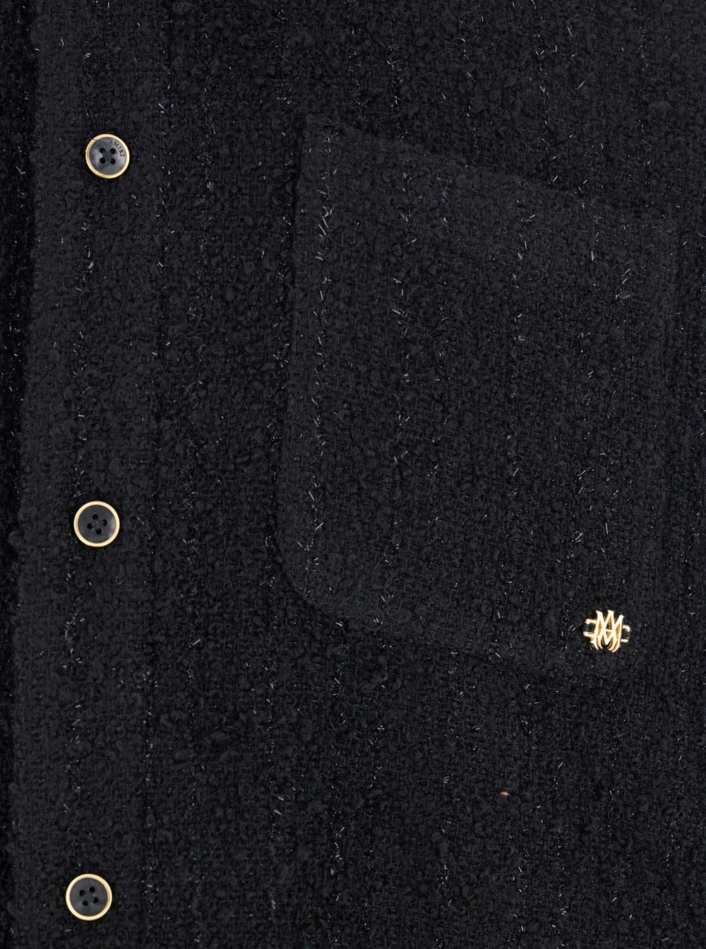 Amiri Men Black Shirt With Classic Collar And Logo Plaque On The Front In Fabric Man
