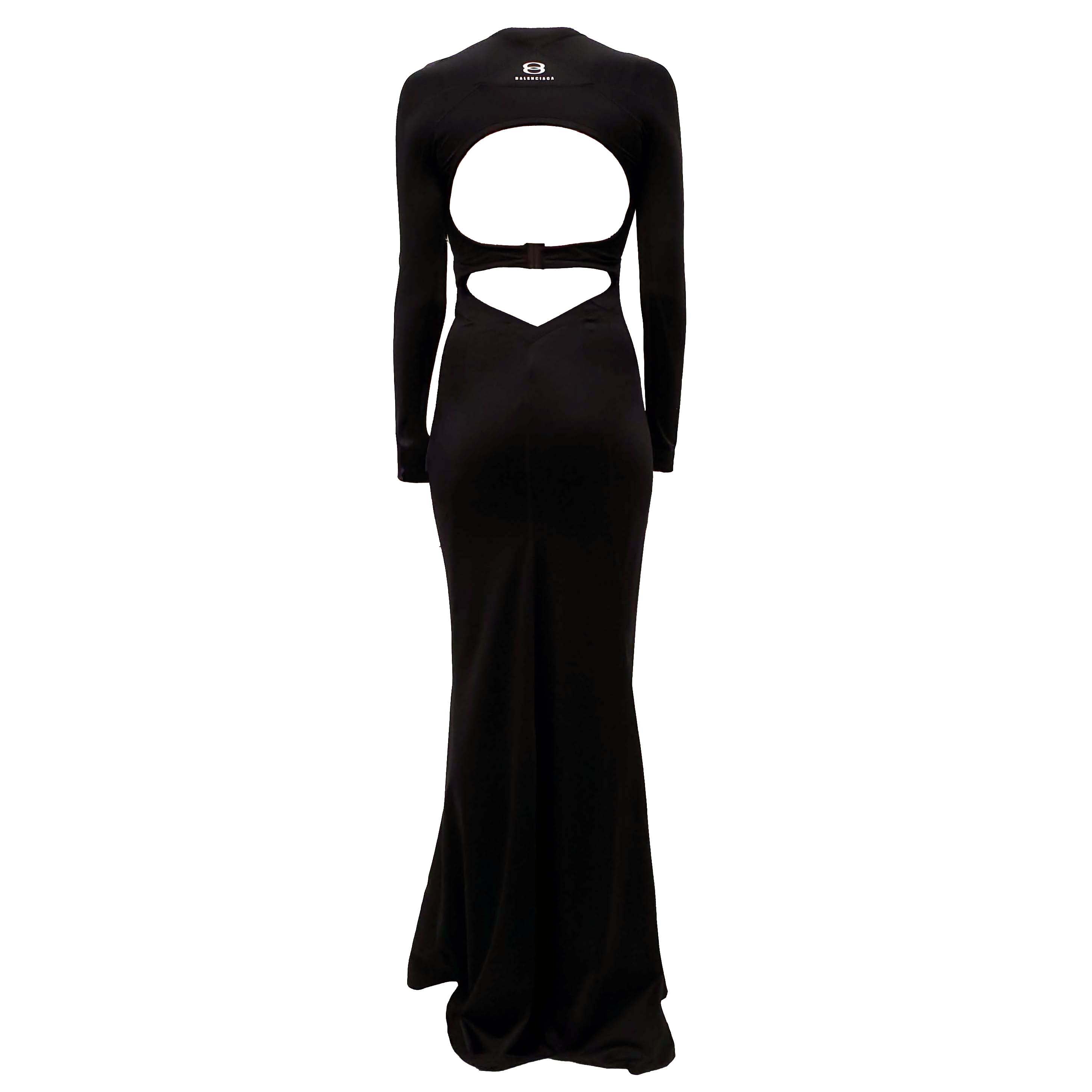 BALENCIAGA COLLECTABLE SPANDEX LOGO GOWN - SIZE 38