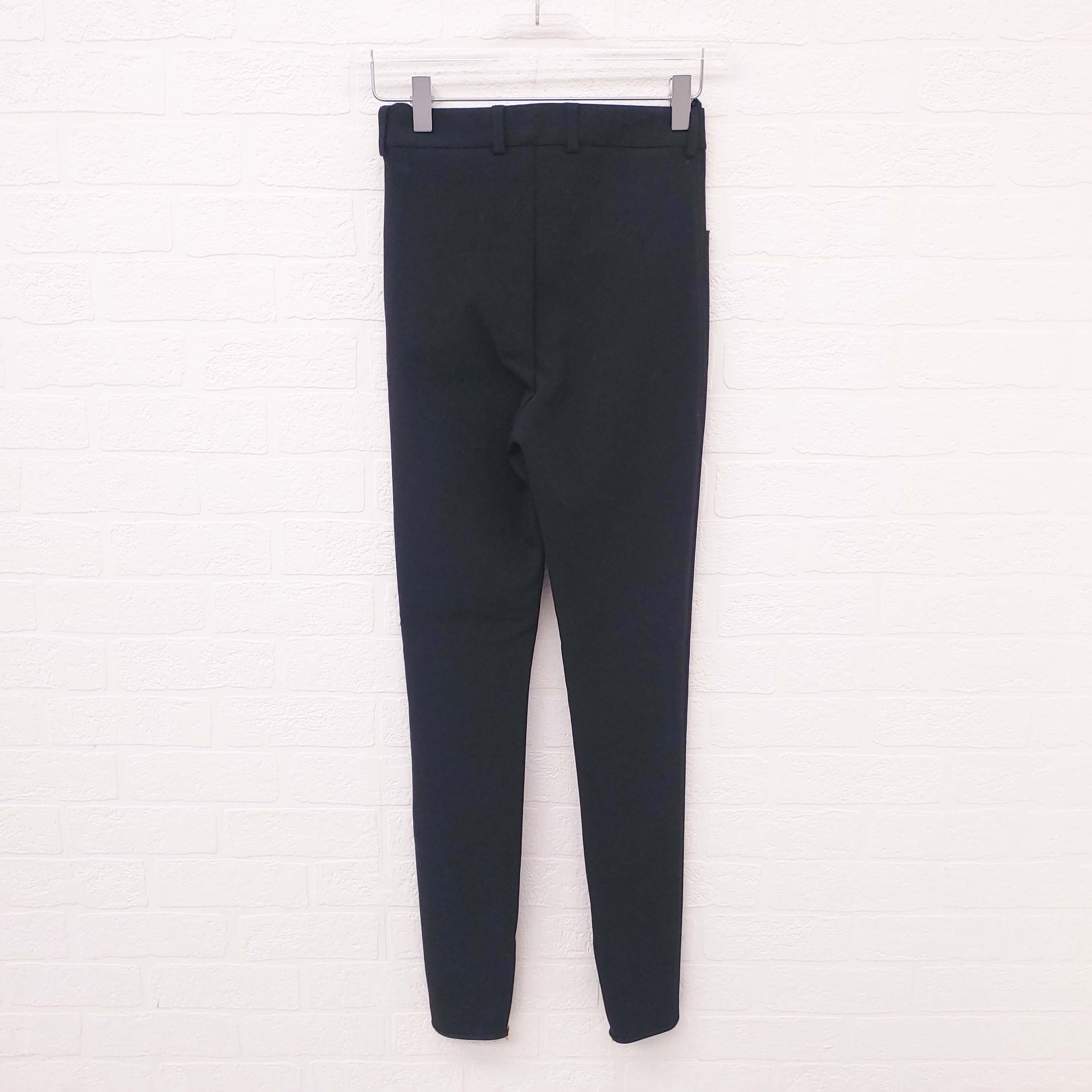 CELINE TRIOMPHE LEGGING PANT WITH GOLD LOGO AND ZIPPER DETAIL - SIZE 34