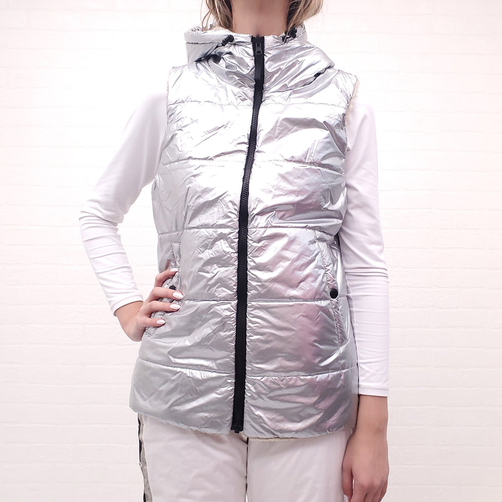 BOGNER FIRE + ICE SILVER WINTER REVERSIBLE VEST - SIZE S