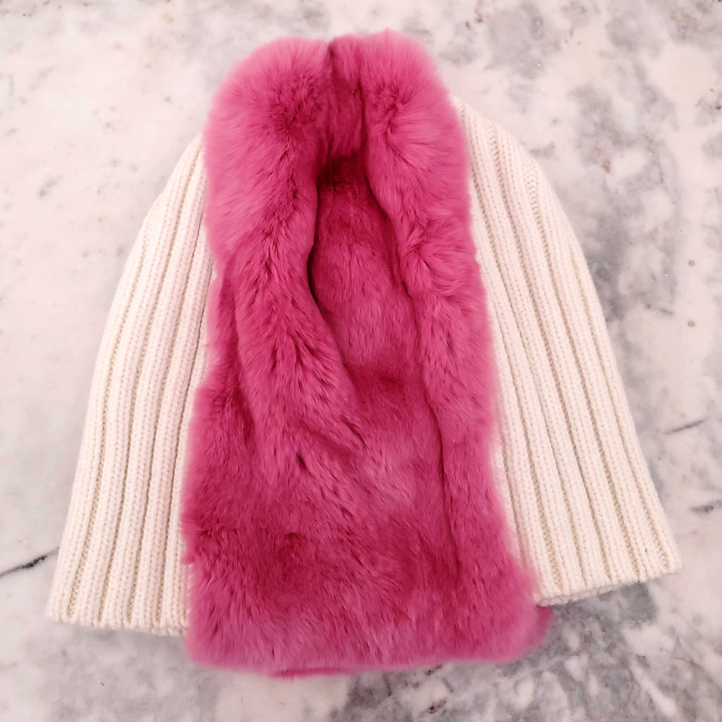 MARNI PINK BEANIE WITH FUR - SIZE M