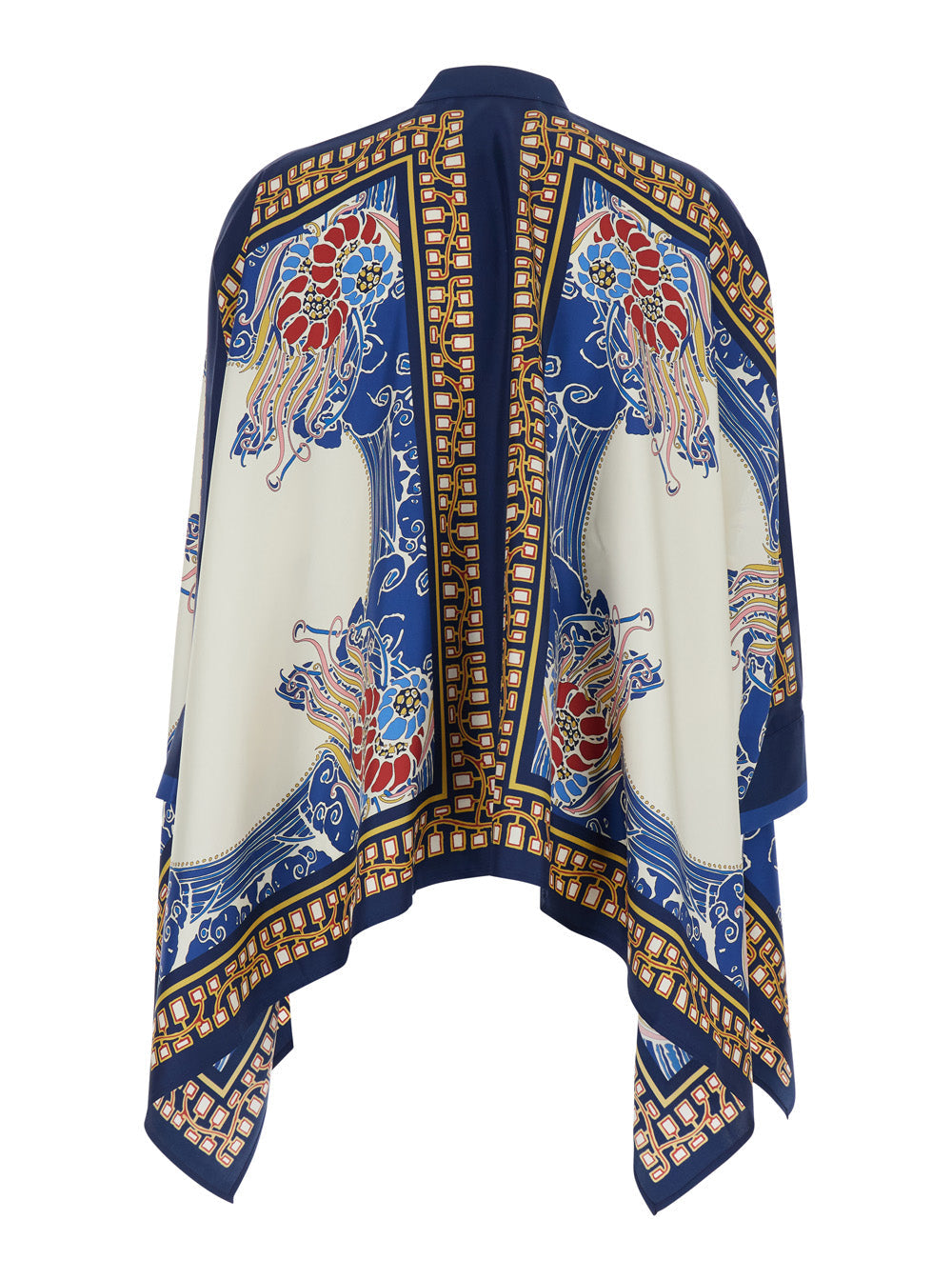 La Doublej Women 'Foulard' Multicolor Shirt With Draping And All-Over Floral Print In Silk Women