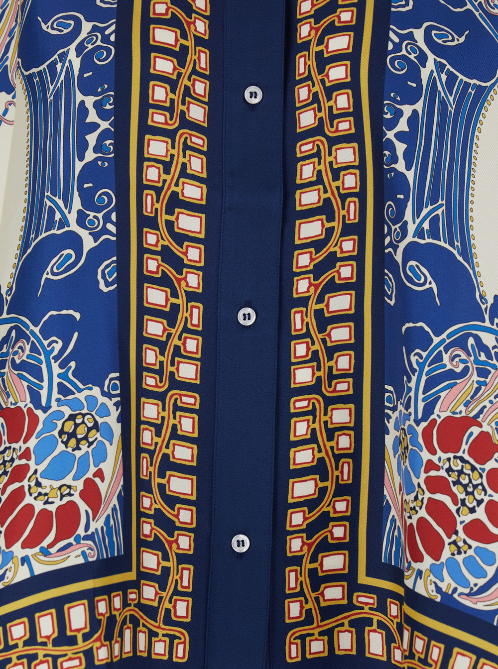 La Doublej Women 'Foulard' Multicolor Shirt With Draping And All-Over Floral Print In Silk Women