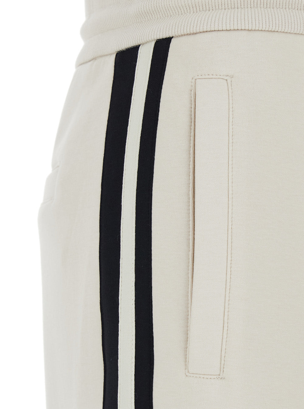 S Maxmara Women 'Vento' White Pants With Drawstring Waist And Side Striped Detail In Cotton Blend Woman