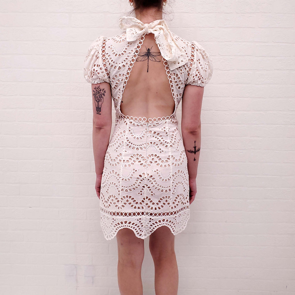 ZIMMERMANN WHITE EYELET DRESS - SIZE 1 (US 4)