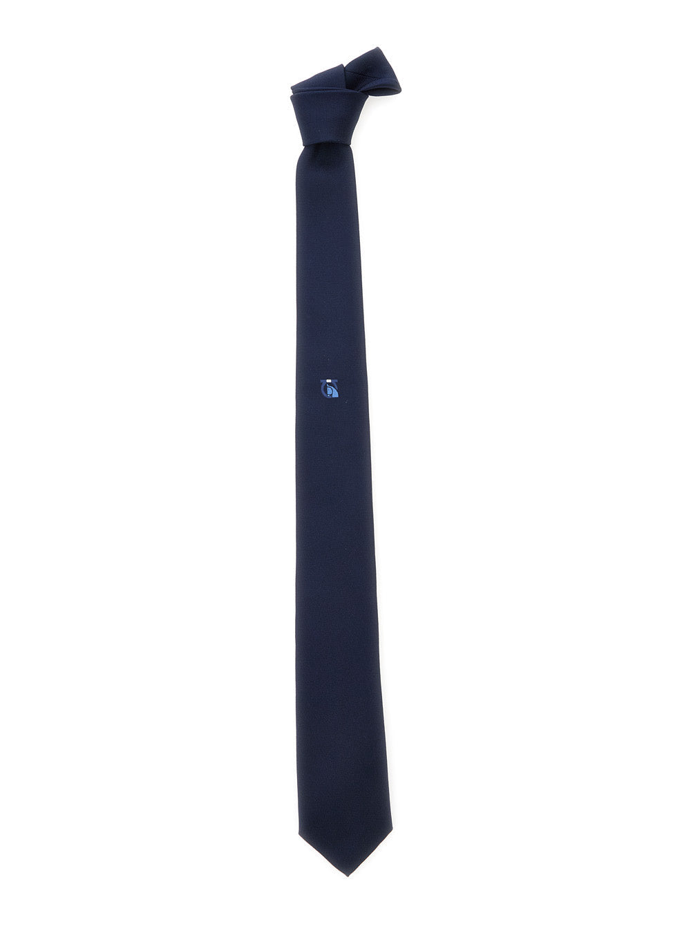 Ferragamo Men Blue Tie With Logo On The Front In Silk Man