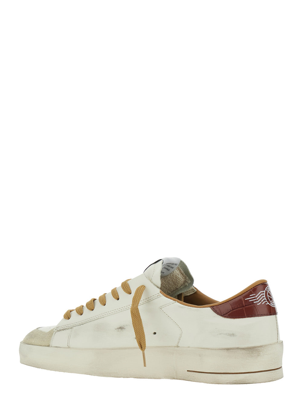 Golden Goose Men 'Stardan' White Sneaker Low Top With Star Patch On The Side And Logo Patch On The Tongue In Leather For Men