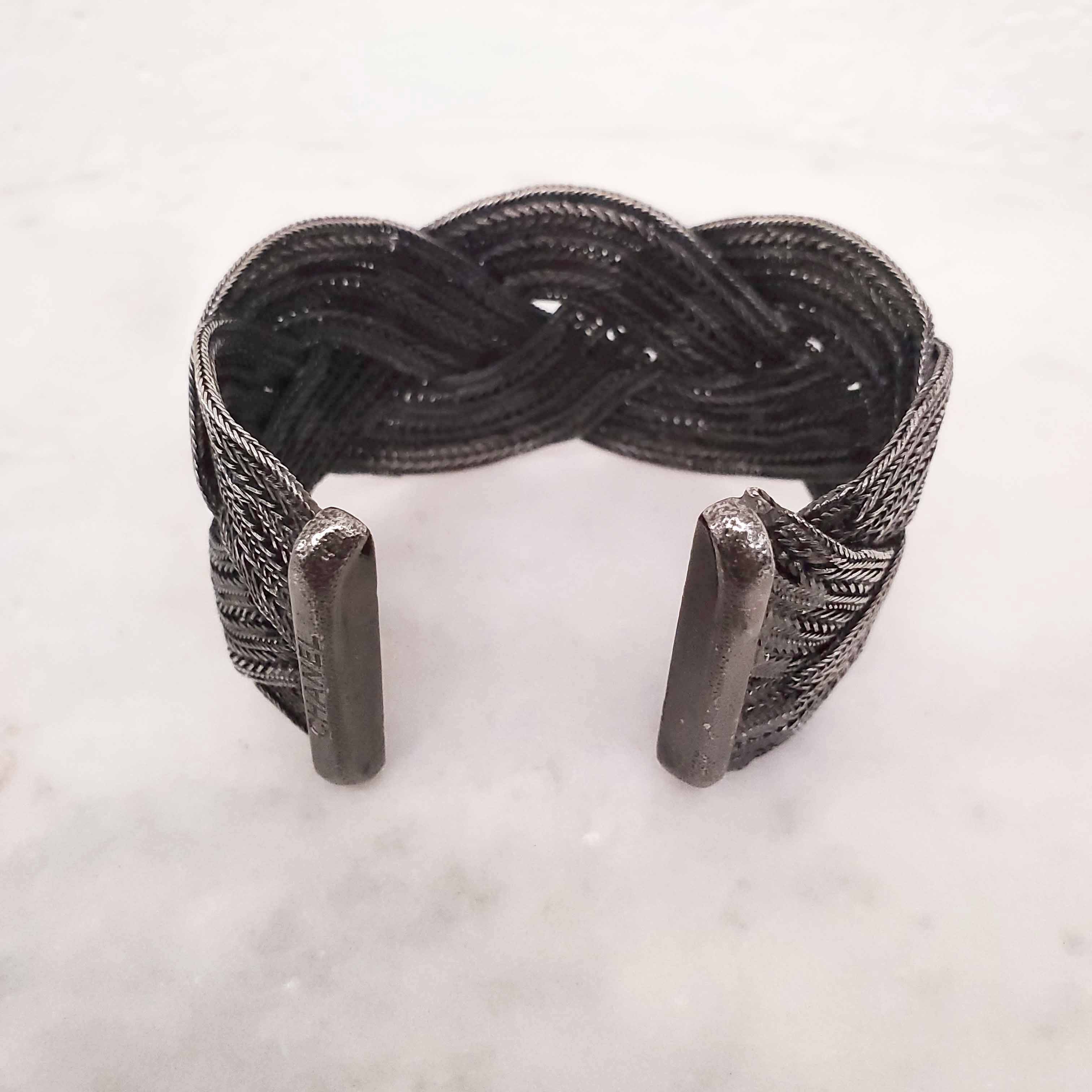 CHANEL GREY WOVEN CUFF