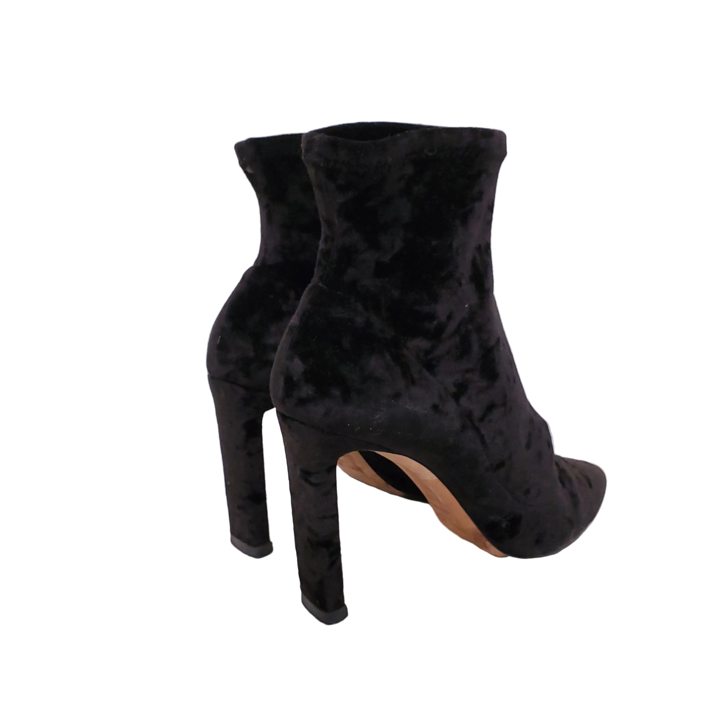 JIMMY CHOO BLACK VELVET BOOTS - SIZE 38