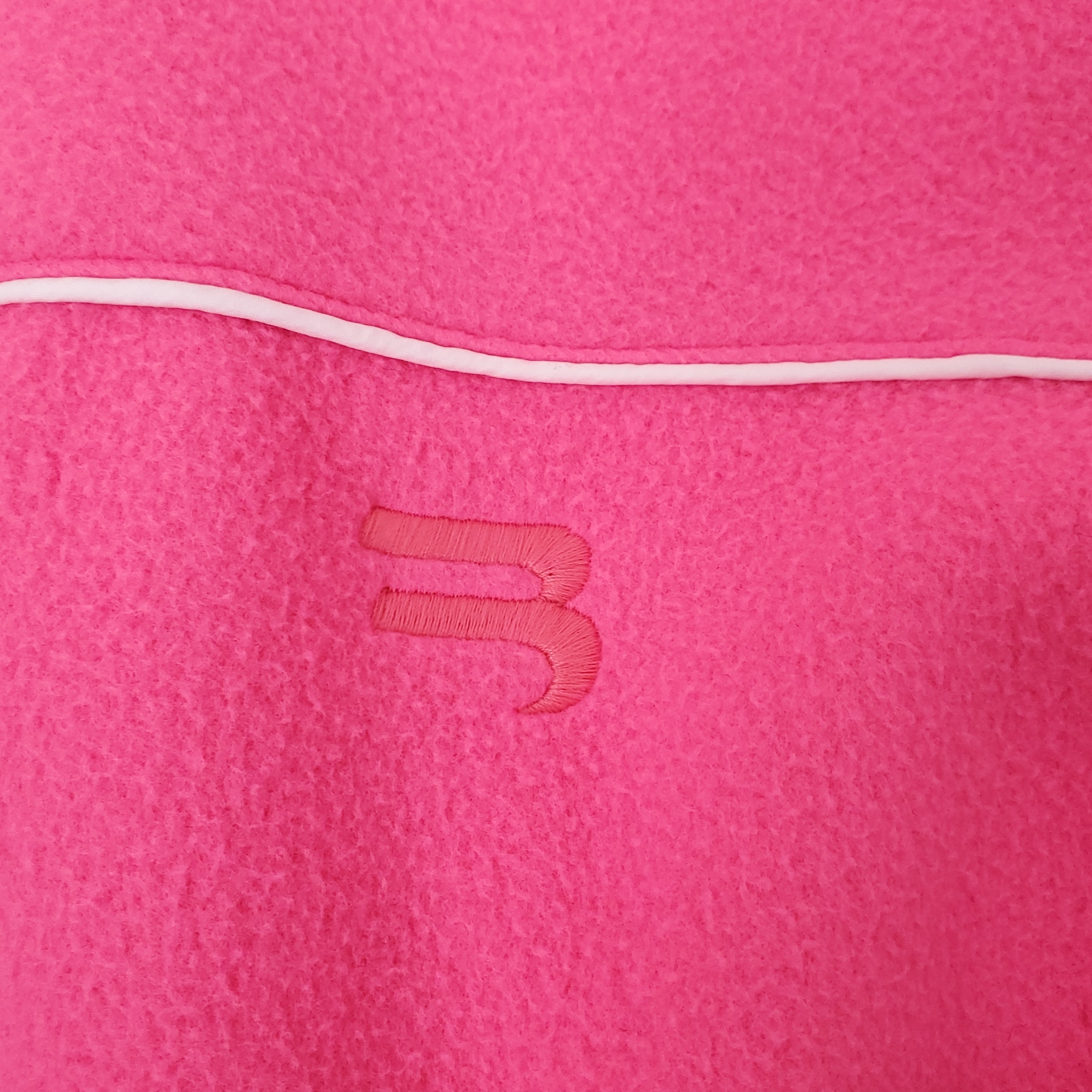 BALENCAIGA OVERSIZED PINK LOGO OVERSIZED FLEECE TRACK SUIT JACKET - SIZE 34
