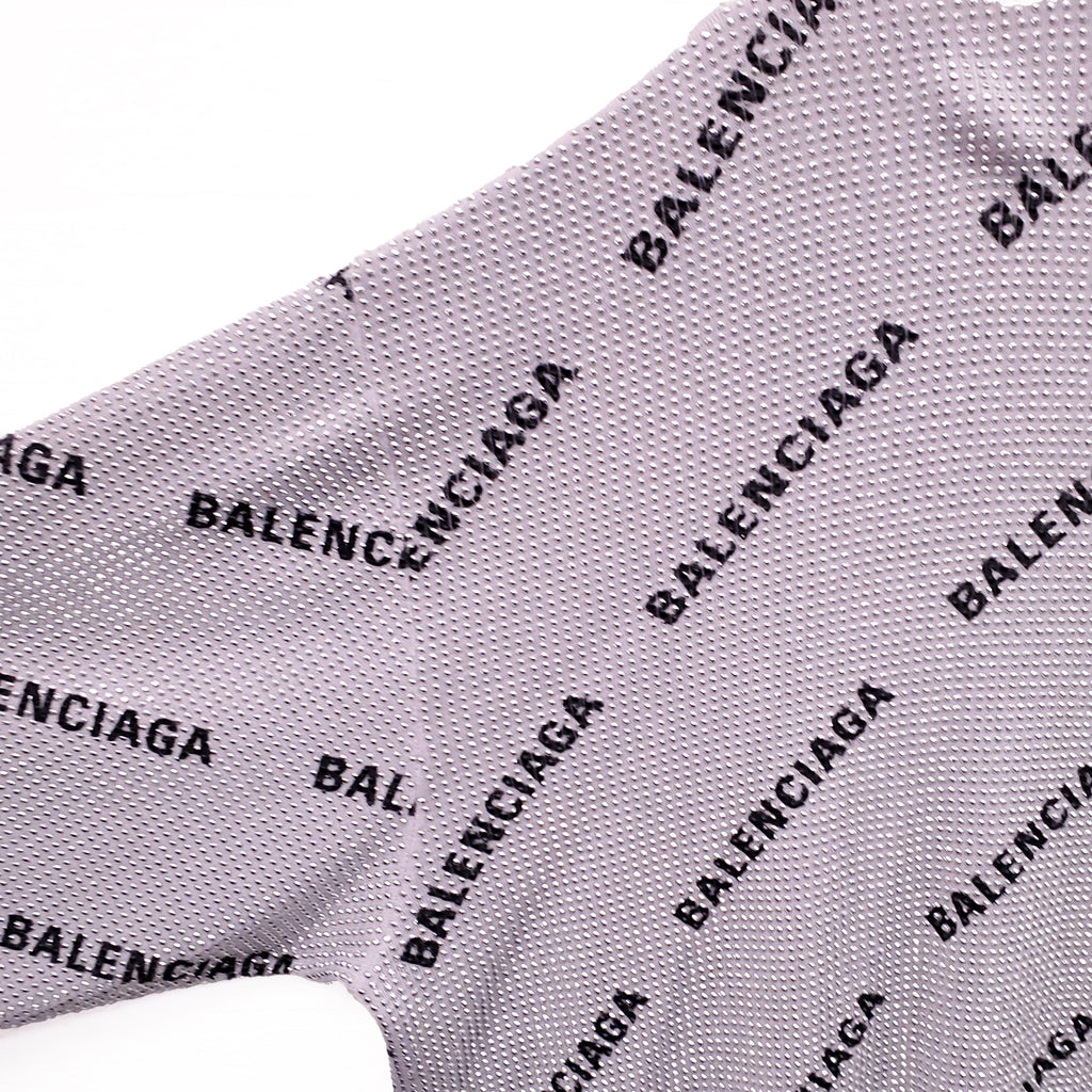BALENCIAGA SILVER AND BLACK RHINESTONE LOGO TURTLENECK SWEATER - SIZE 2 (M)