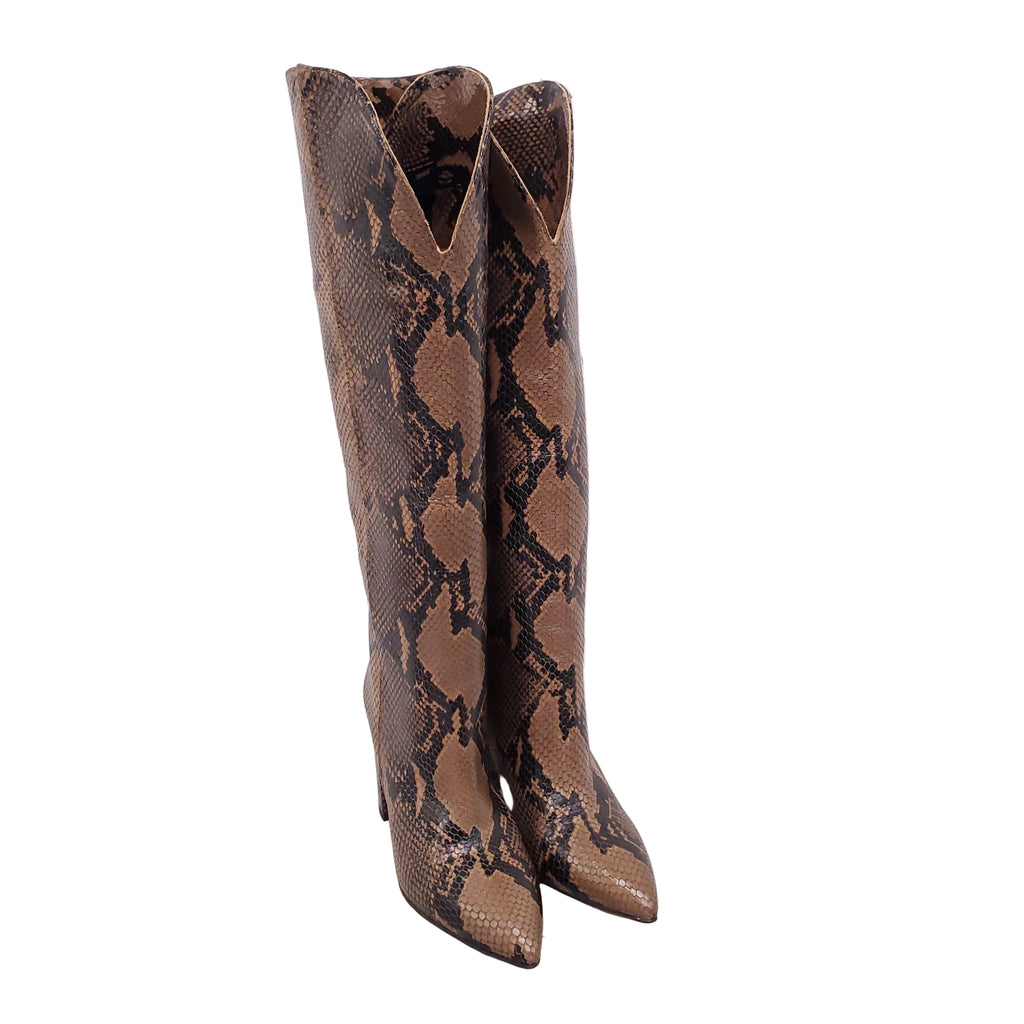 PARIS TEXAS SNAKESKIN BOOTIES - SIZE 37