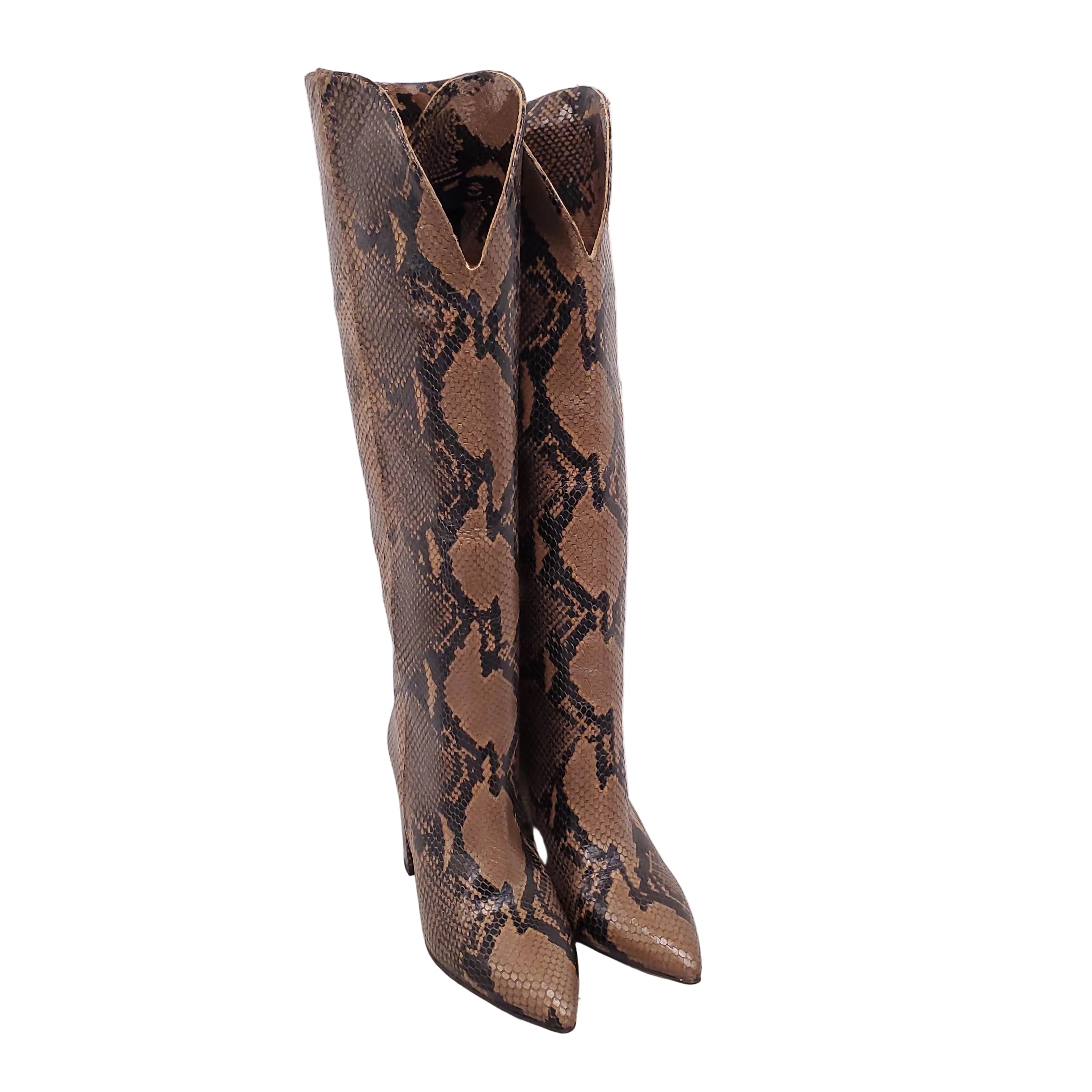 PARIS TEXAS SNAKESKIN BOOTIES - SIZE 37