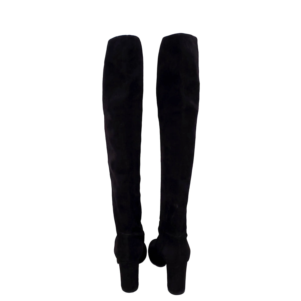 GIANVITTO ROSSI BLACK SUEDE KNEE HIGH BOOTS - SIZE 37.5