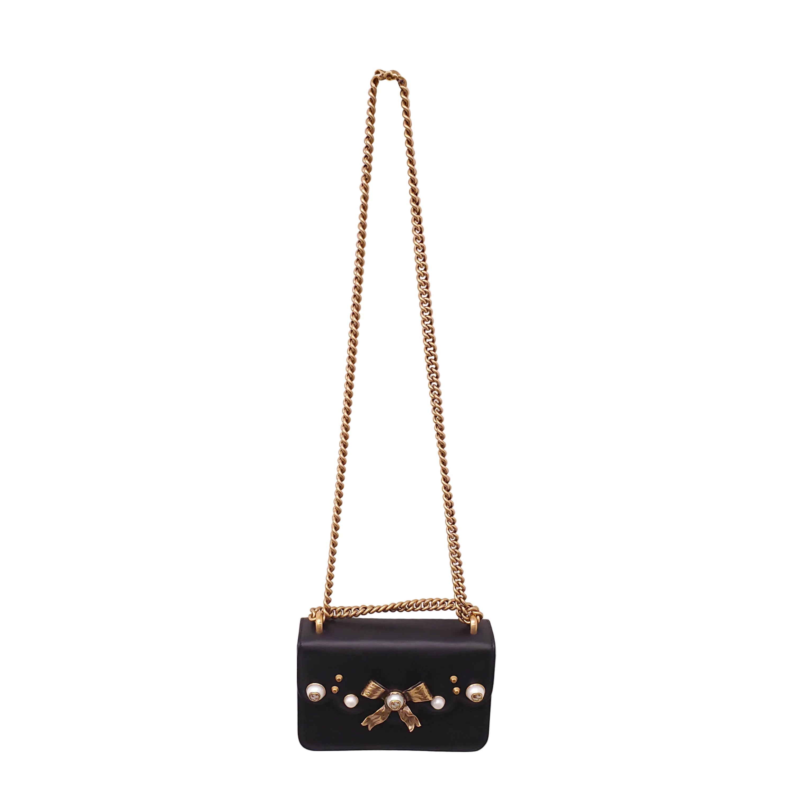 GUCCI FAUX PEARL PEONY BAG