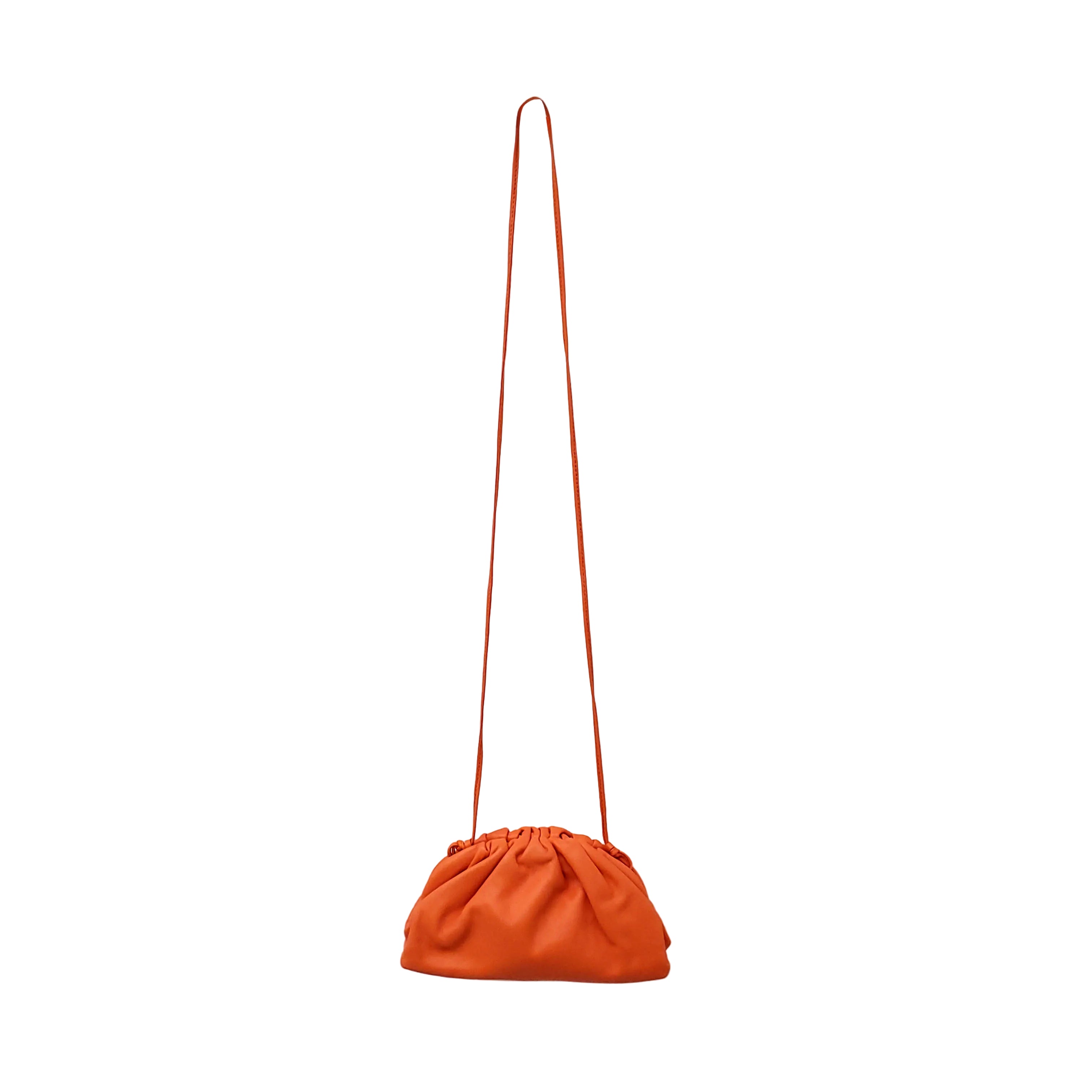 BOTTEGA VENETA ORANGE LEATHER POUCH CROSSBODY BAG