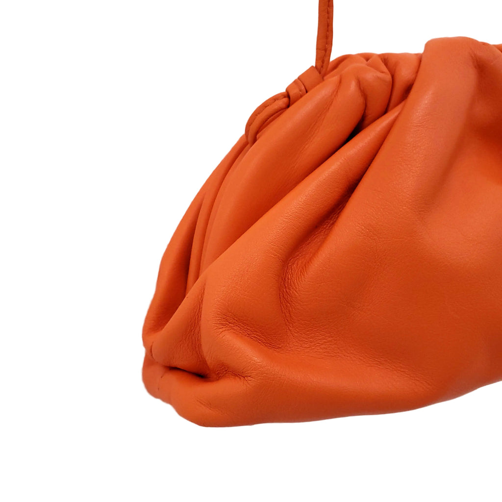BOTTEGA VENETA ORANGE LEATHER POUCH CROSSBODY BAG
