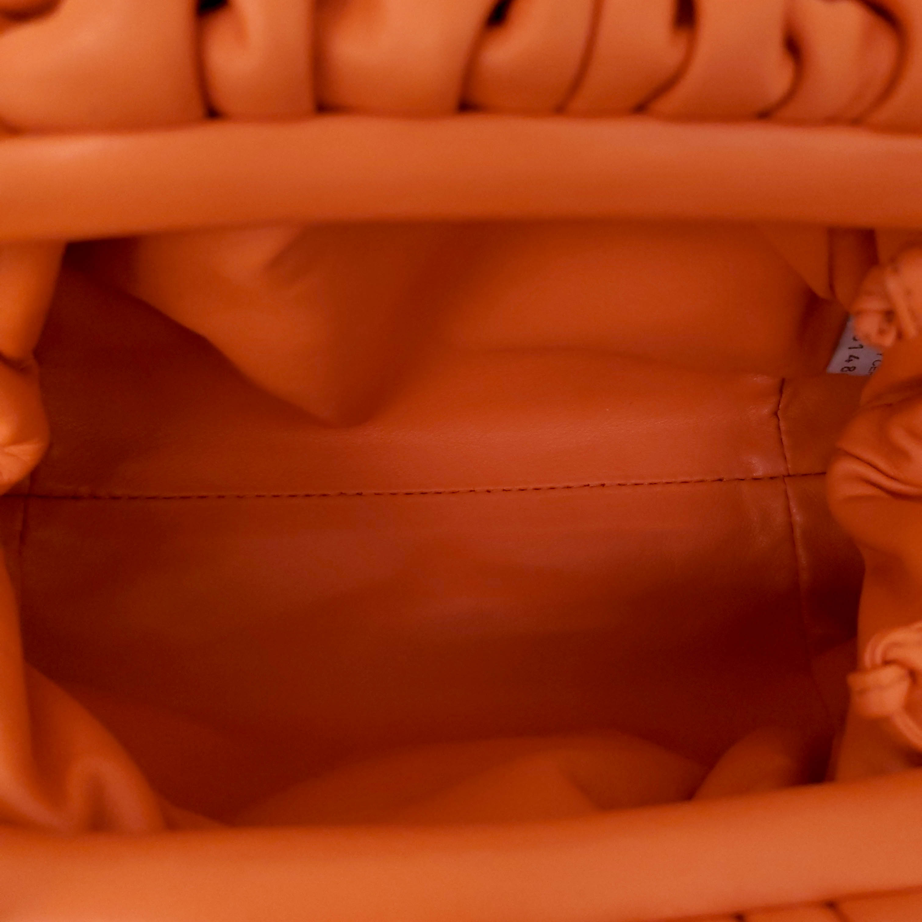 BOTTEGA VENETA ORANGE LEATHER POUCH CROSSBODY BAG