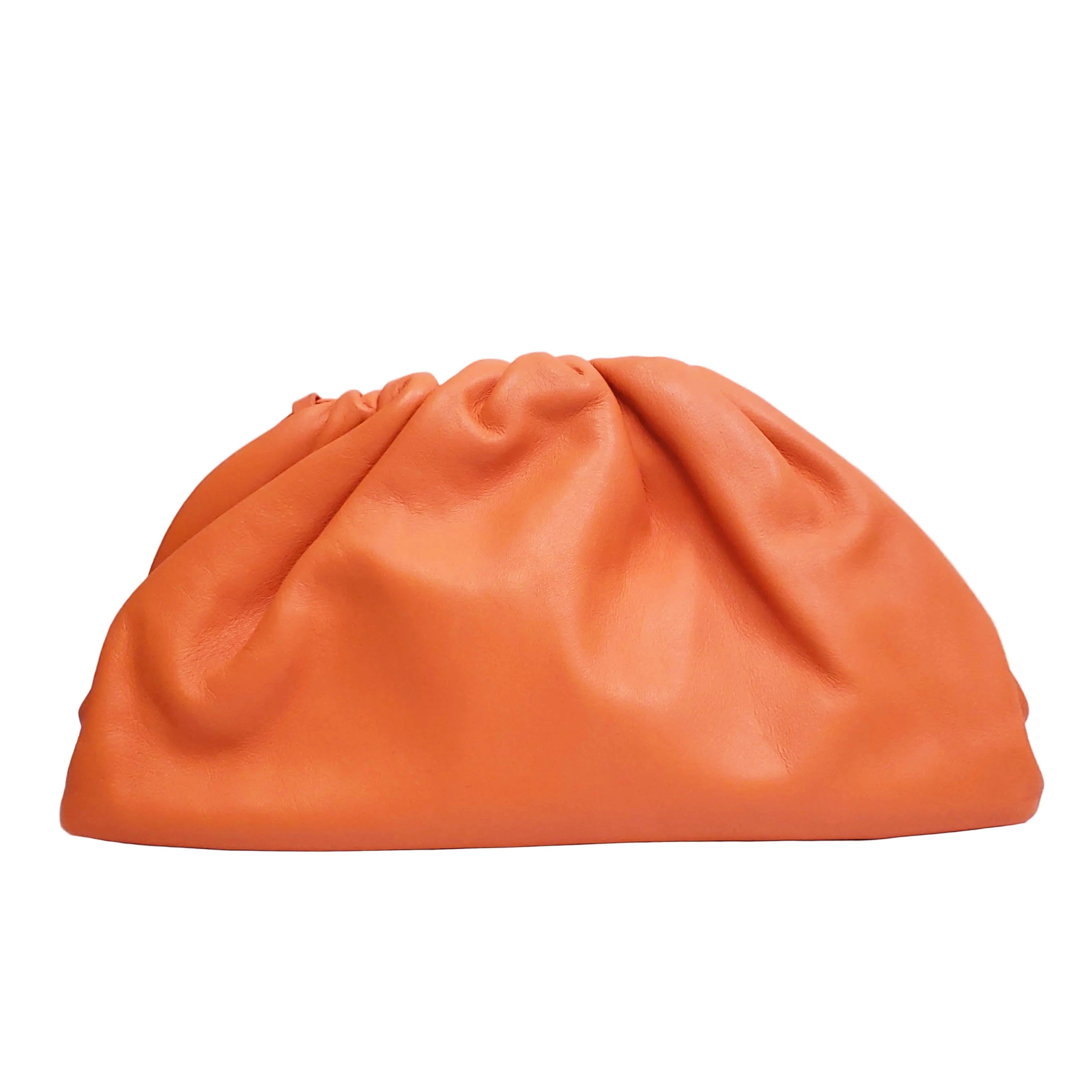 BOTTEGA VENETA ORANGE LEATHER POUCH CROSSBODY BAG