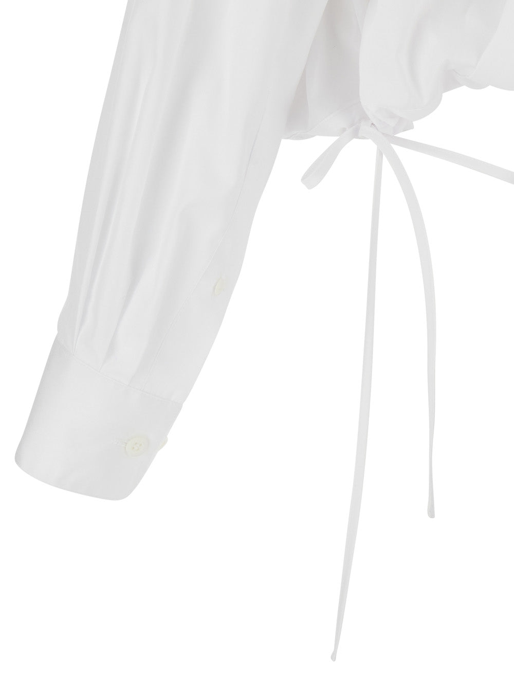 Dries Van Noten Women White V-Neck Blouse With Long Sleeves In Cotton Woman