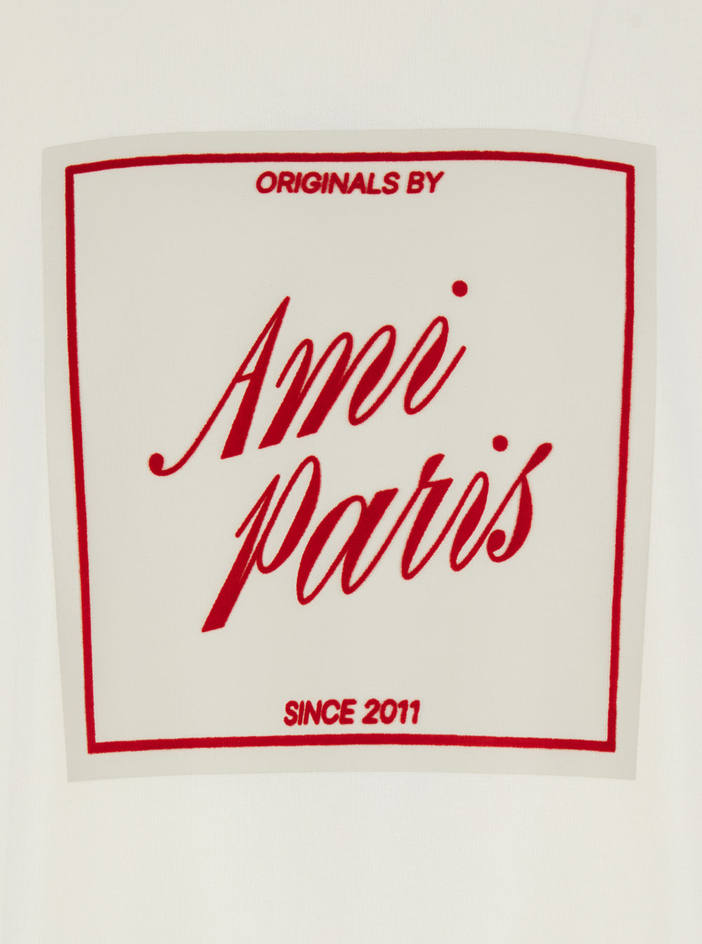 Ami Paris Men White T-Shirt With Maxi Logo Print On The Front In Cotton For Men