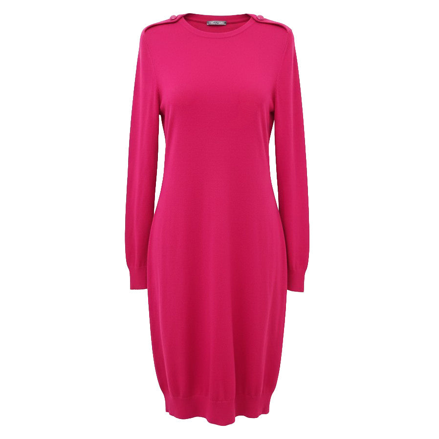 ALEXANDER MCQUEEN FUCHSIA PINK TUNIC SWEATER DRESS - SIZE S