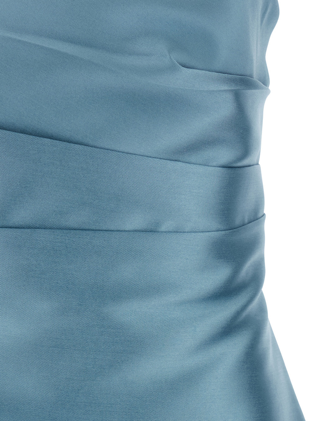 Solace London Women 'Alia' Light Blue Long Dress With Straight Neckline And Flared Design In Tech Fabric Women